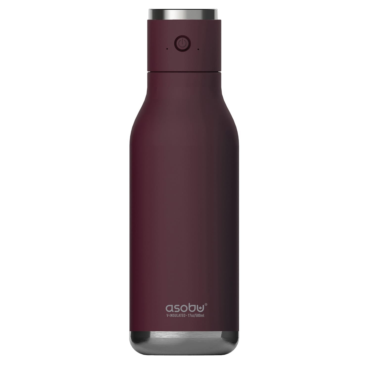 Asobu Insulated Water Bottle with Wireless Connection Speaker, Maroon