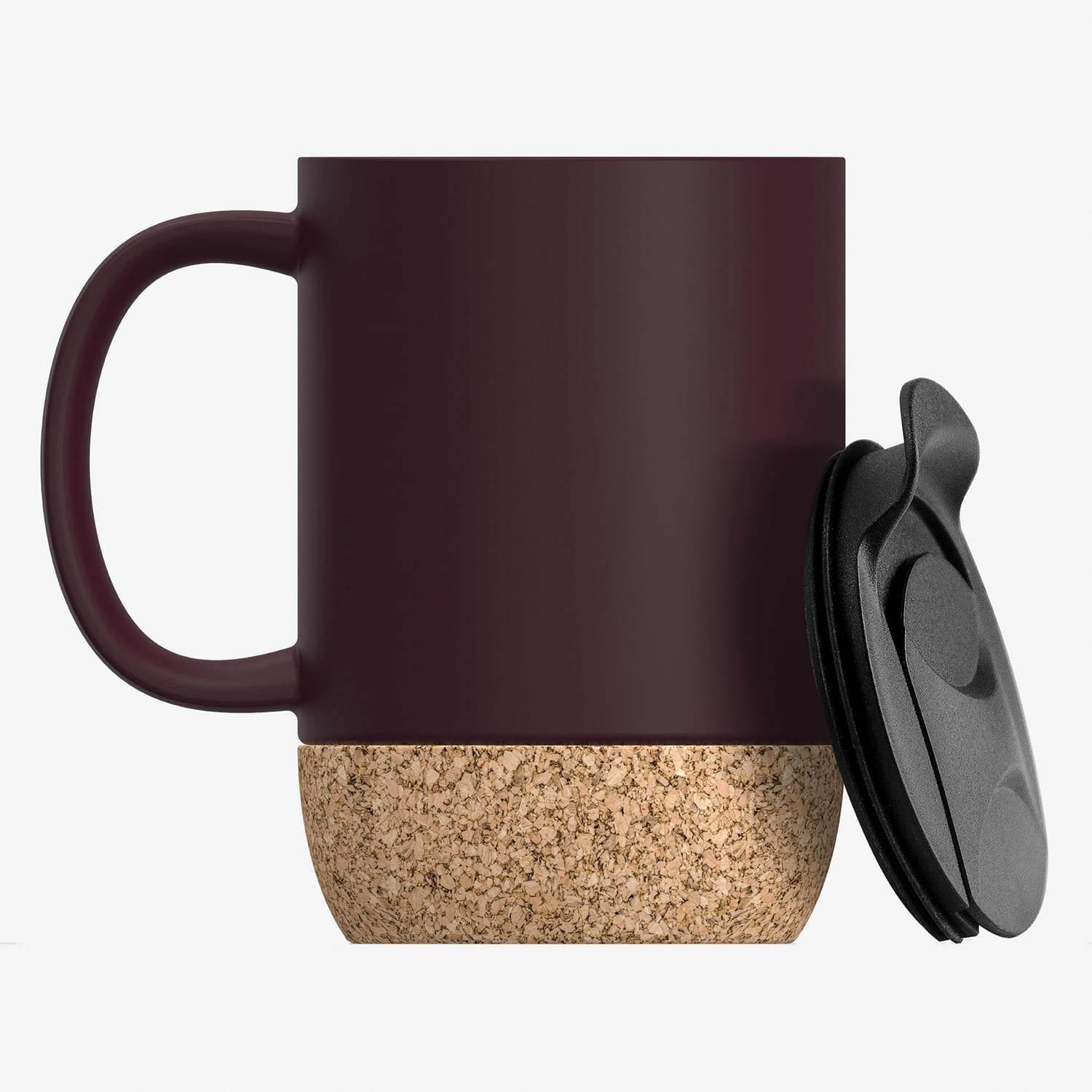 Asobu Ceramic 12-Oz. Mug with Cork Base, Burgundy