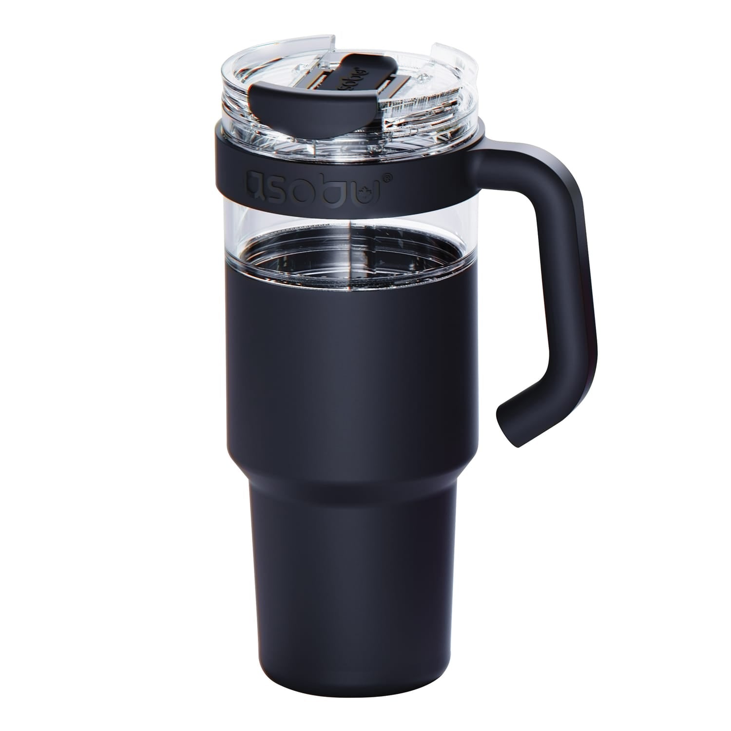 Asobu 34-Oz. Explorer See-Through Travel Mug with Detachable Insulated Tumbler, Black