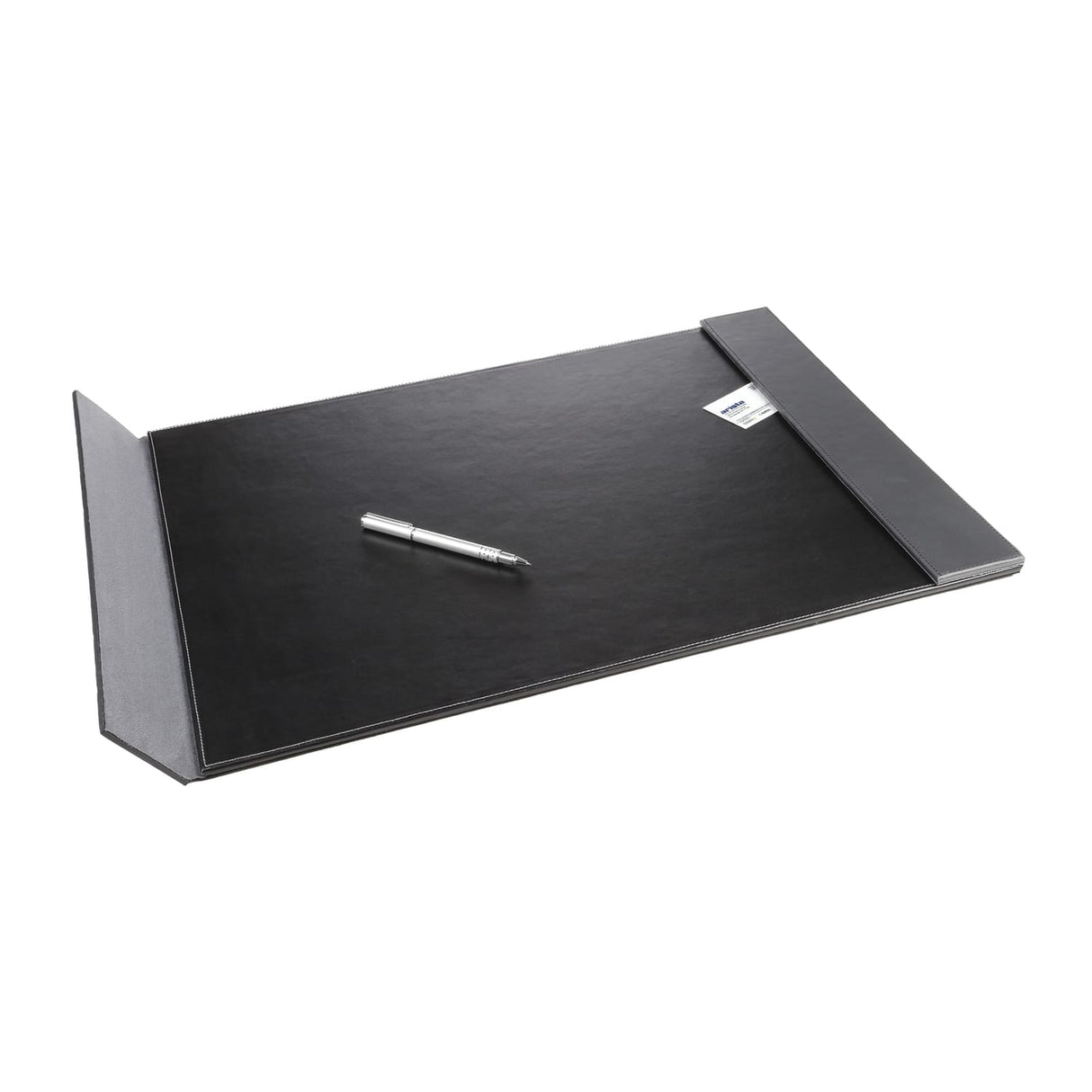 Artistic Leatherette Desk Pad with Fold-out Gray Side Rails for Professionals, 24-In. x 19-In., Black