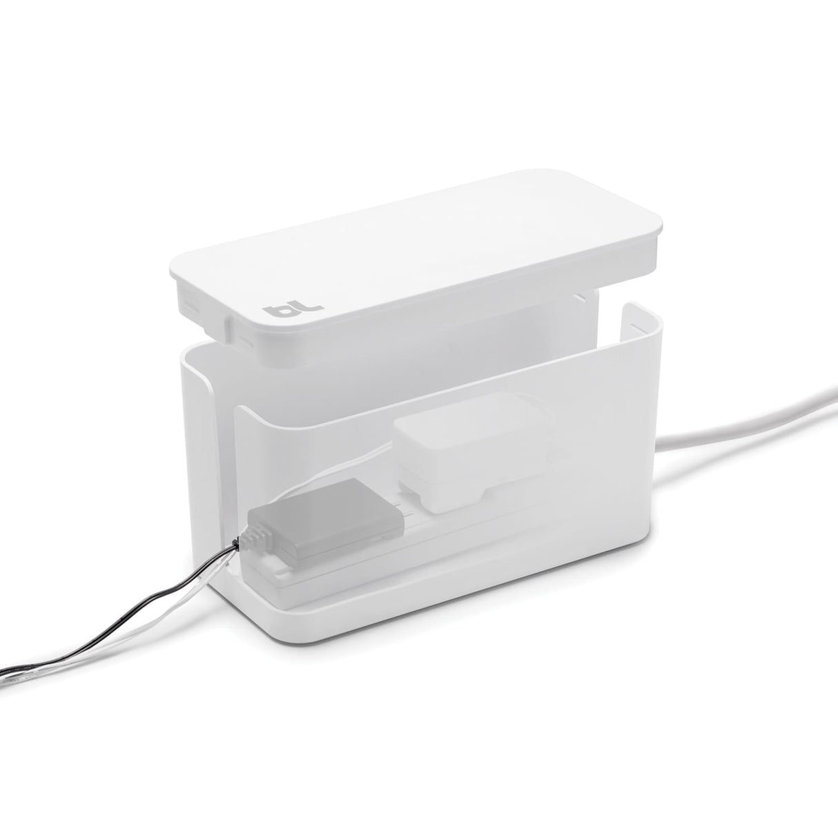 Bluelounge 9.25 x 4.5 x 4.875-In. CableBox Mini Cable Organizer, BLUCBM-WH-US