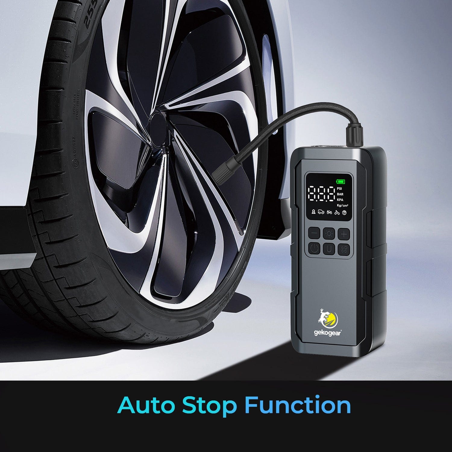 GekoGear AirFlux 100 Portable Air Pump with Power Bank