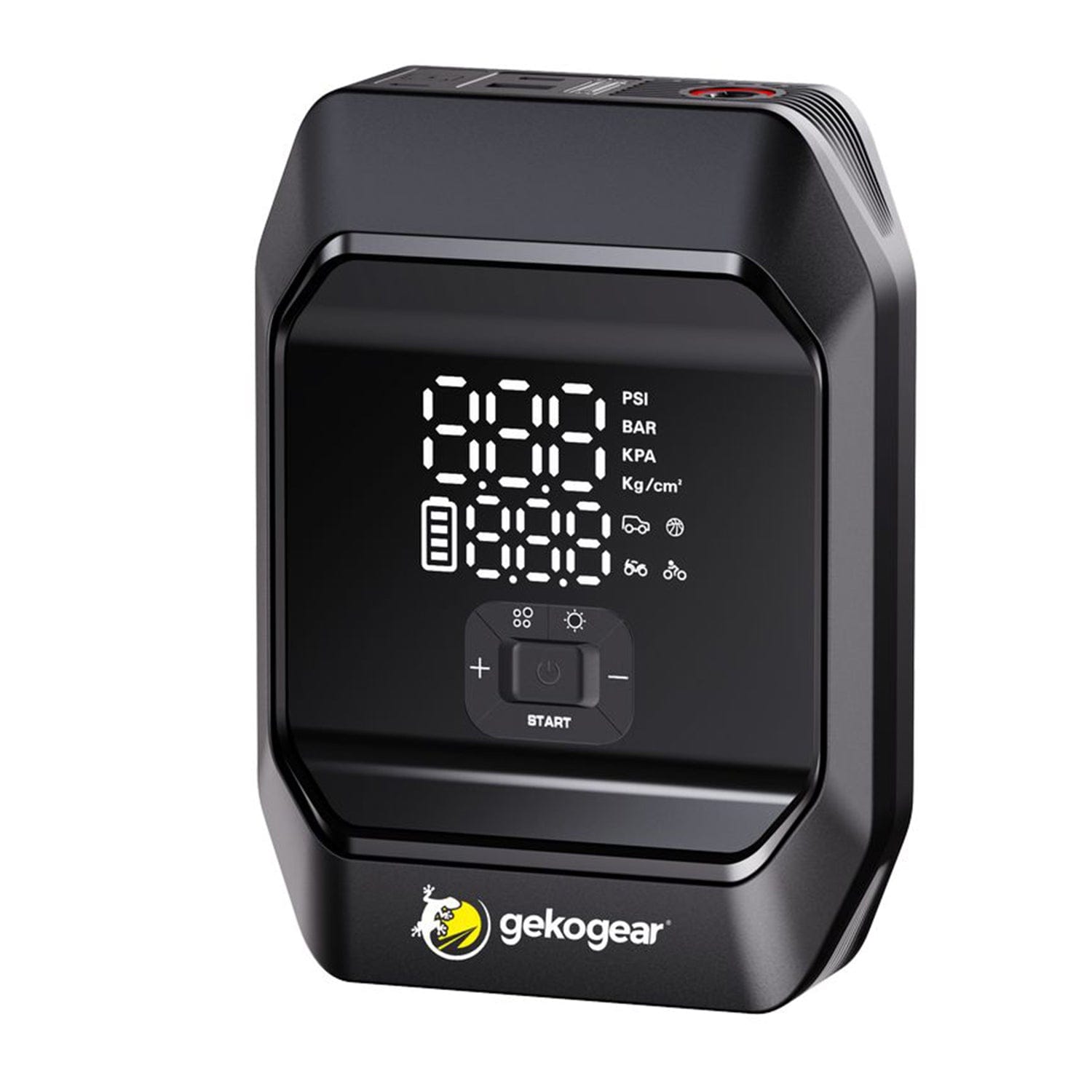GekoGear AirFlux 300 Portable Air Pump and 1000-Peak-Amp Jump Starter with Power Bank