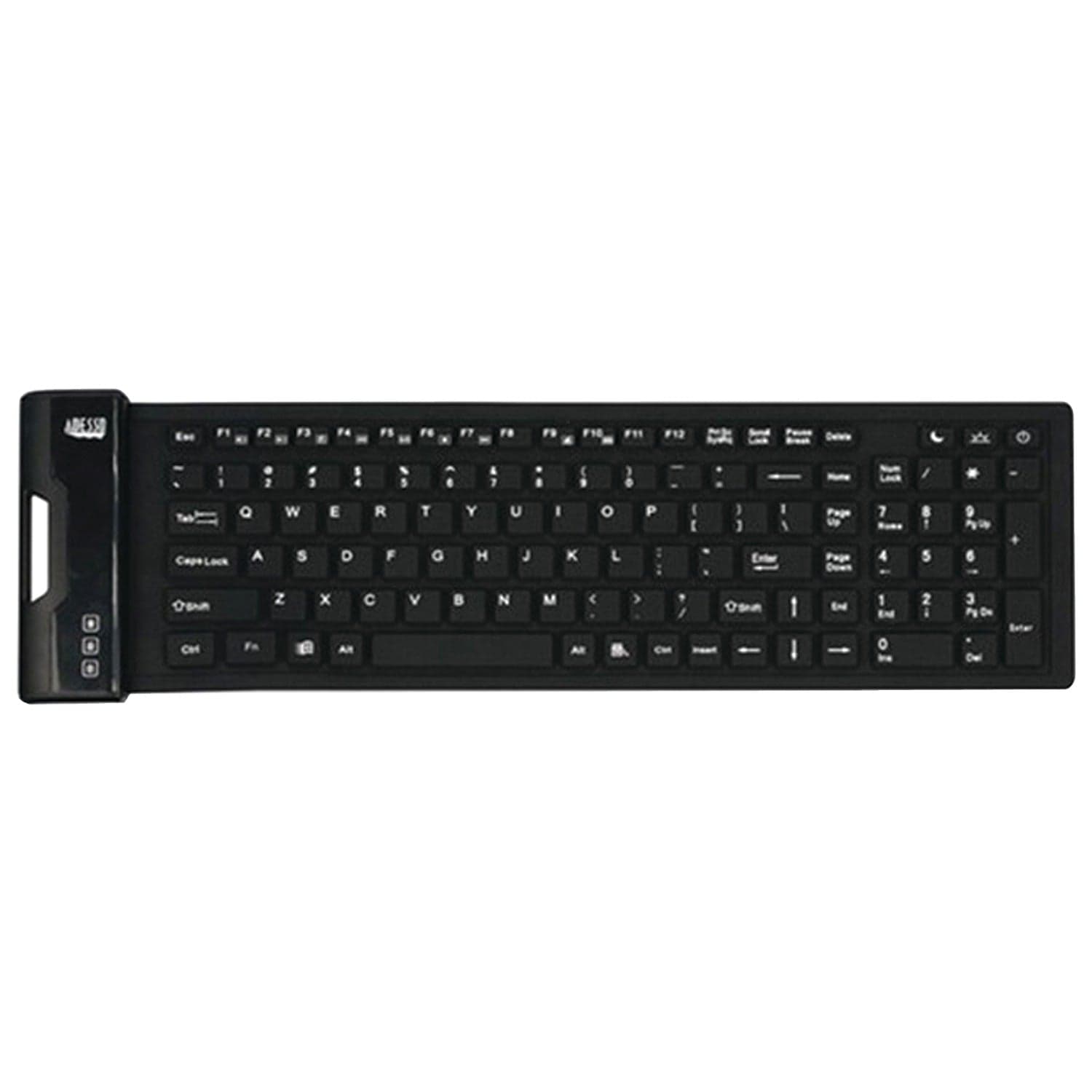 Adesso SlimTouch 222 Wired Antimicrobial Waterproof Flex Computer Keyboard, for Windows, Full Size