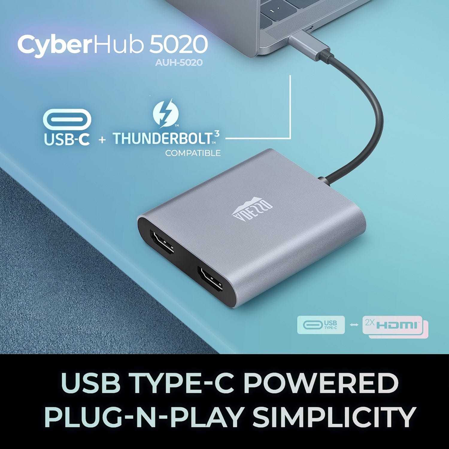 Adesso USB-C to Dual HDMI Adapter