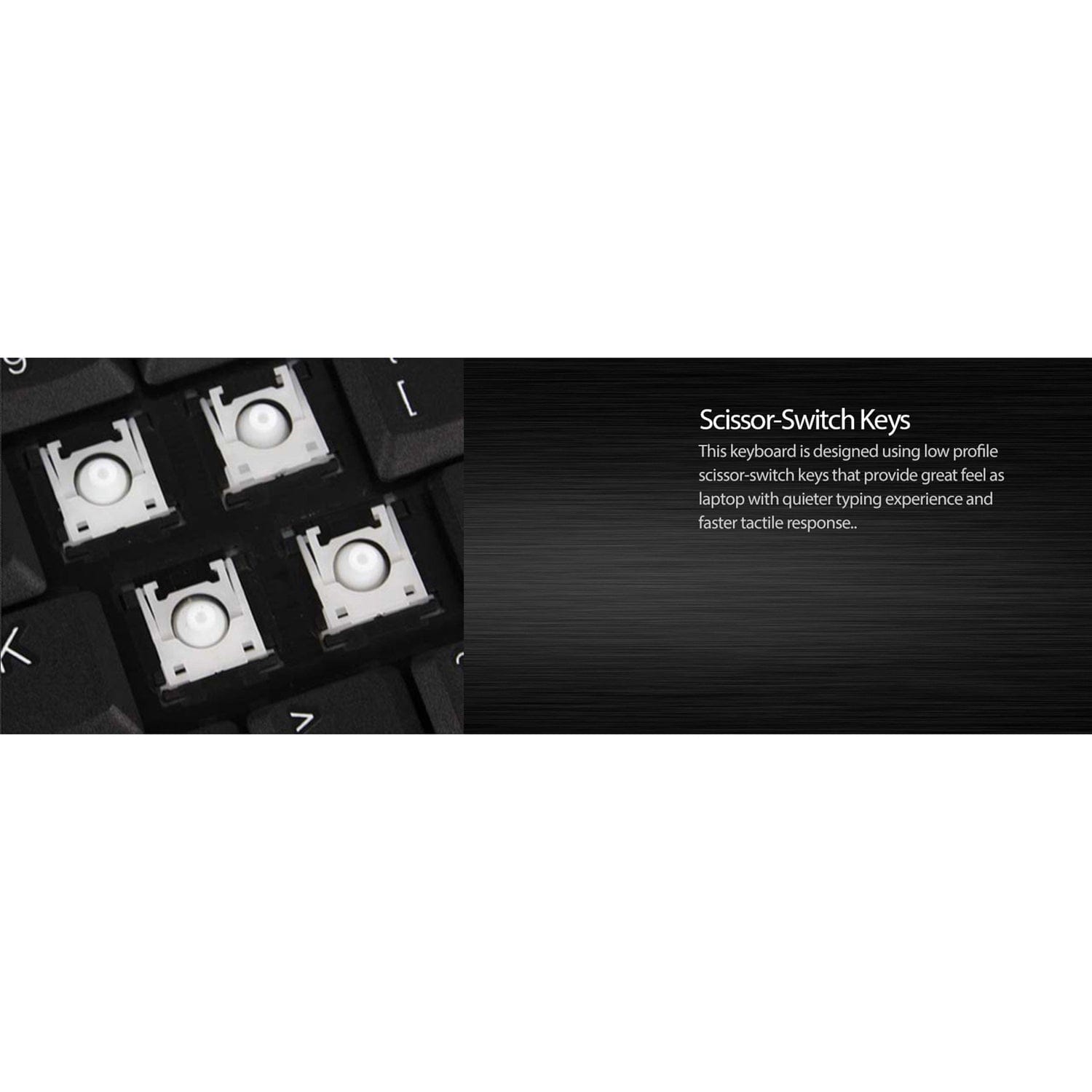Adesso Bluetooth SlimTouch Computer Keyboard with Scissor Switches, for Windows, Mini