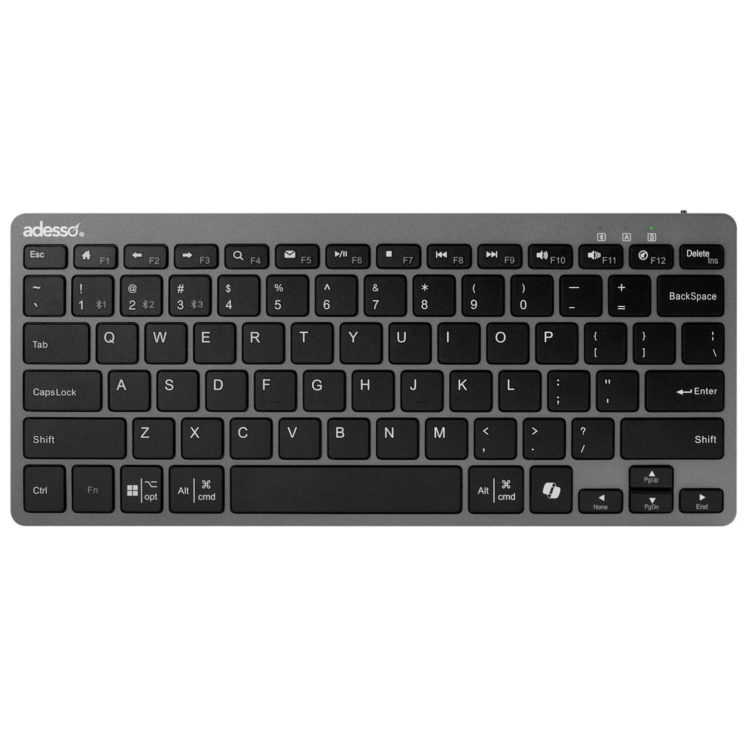 Adesso EasyTouch 7000 Bluetooth Multi-Device Keyboard with AI Copilot Hotkey and Multi-OS Support, Compact, Black