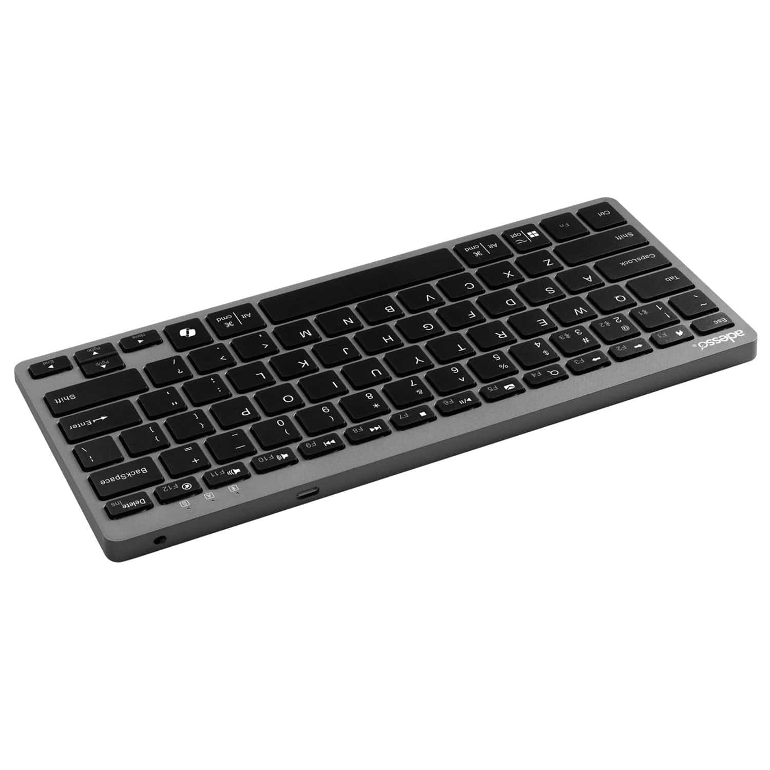 Adesso EasyTouch 7000 Bluetooth Multi-Device Keyboard with AI Copilot Hotkey and Multi-OS Support, Compact, Black