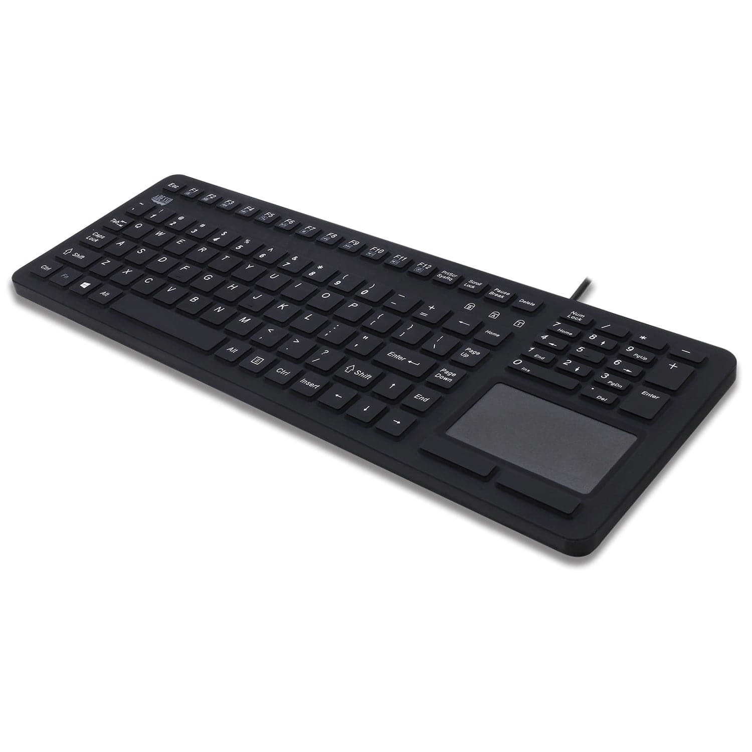 Adesso Wired USB Antimicrobial Waterproof Silicone Touchpad Computer Keyboard, for Windows, Full Size