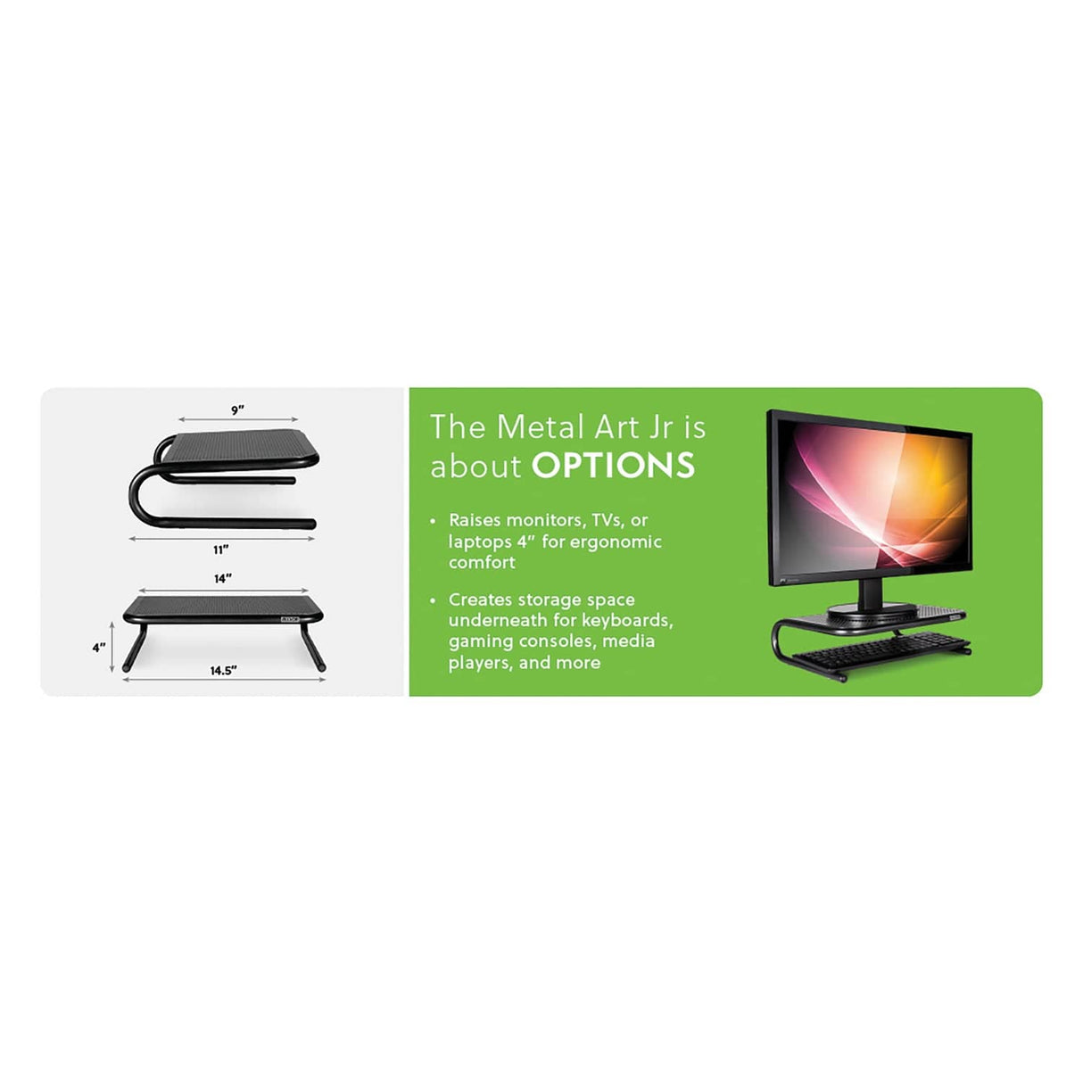Allsop Metal Art Jr. Monitor/TV Stand with Vented Platform Surface