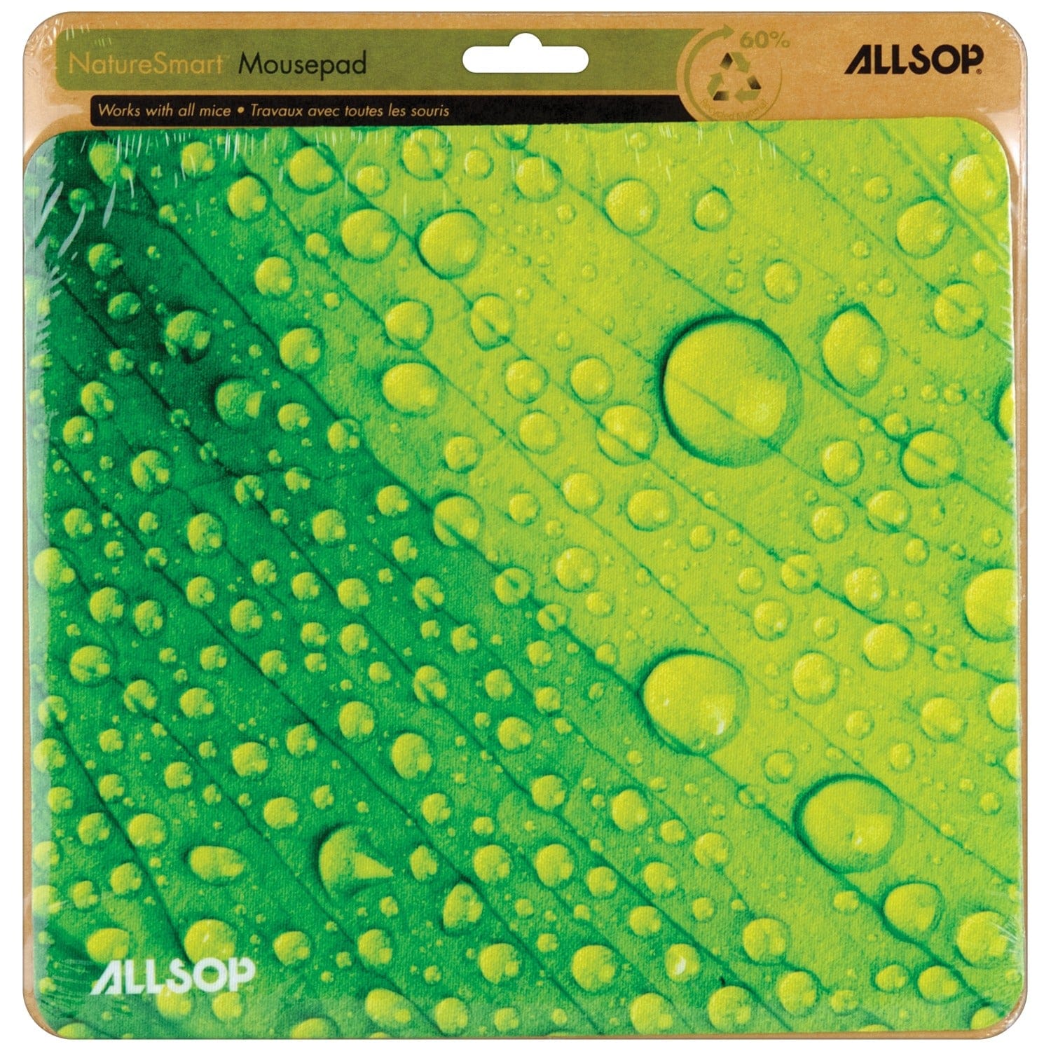 Allsop NatureSmart Mouse Pad, Pad Leaf Raindrop