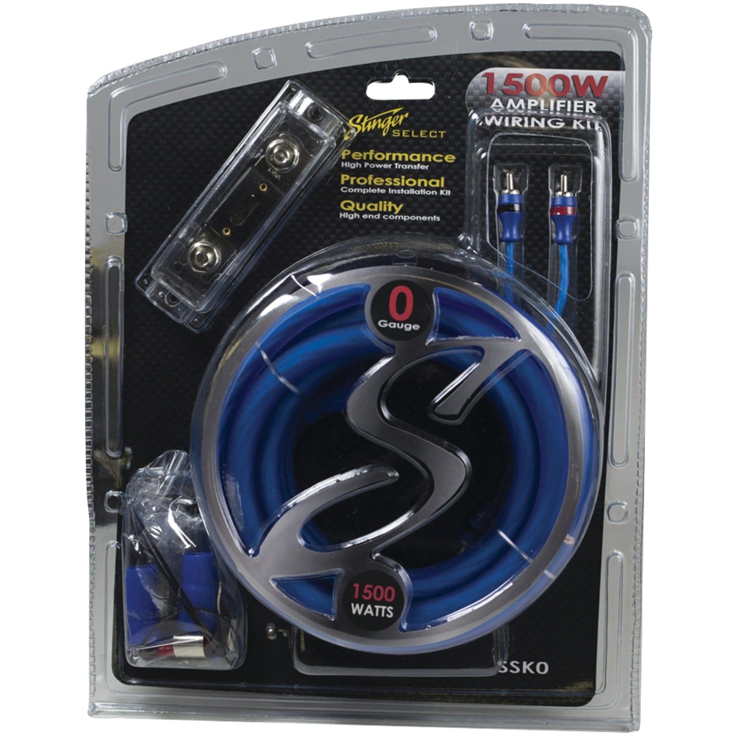Stinger Select Series 1/0-Gauge 1500-Watt Amp Wiring Kit with Ultra-Flexible Copper-Clad Aluminum Cables
