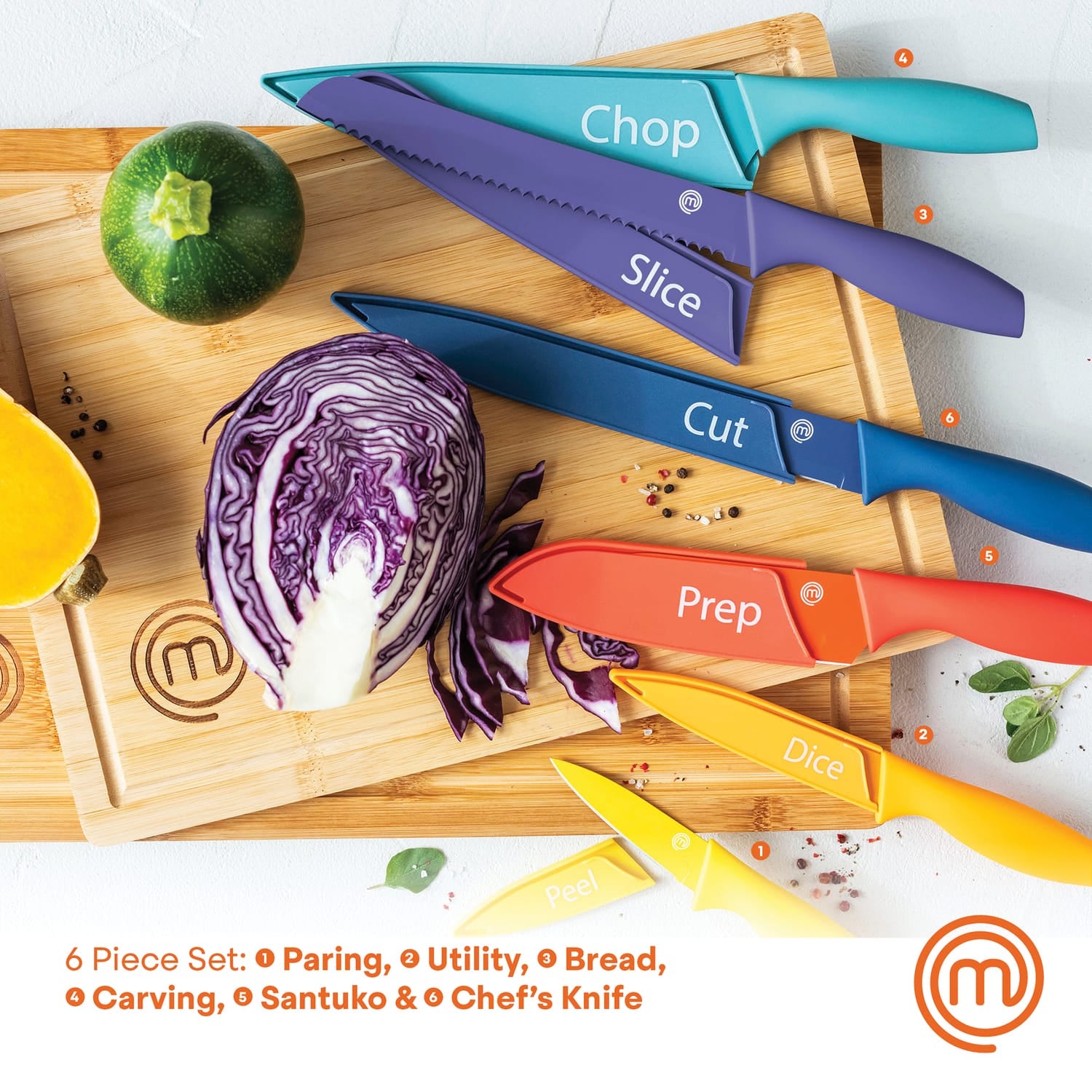 MasterChef 12-Piece Colored Knife Set