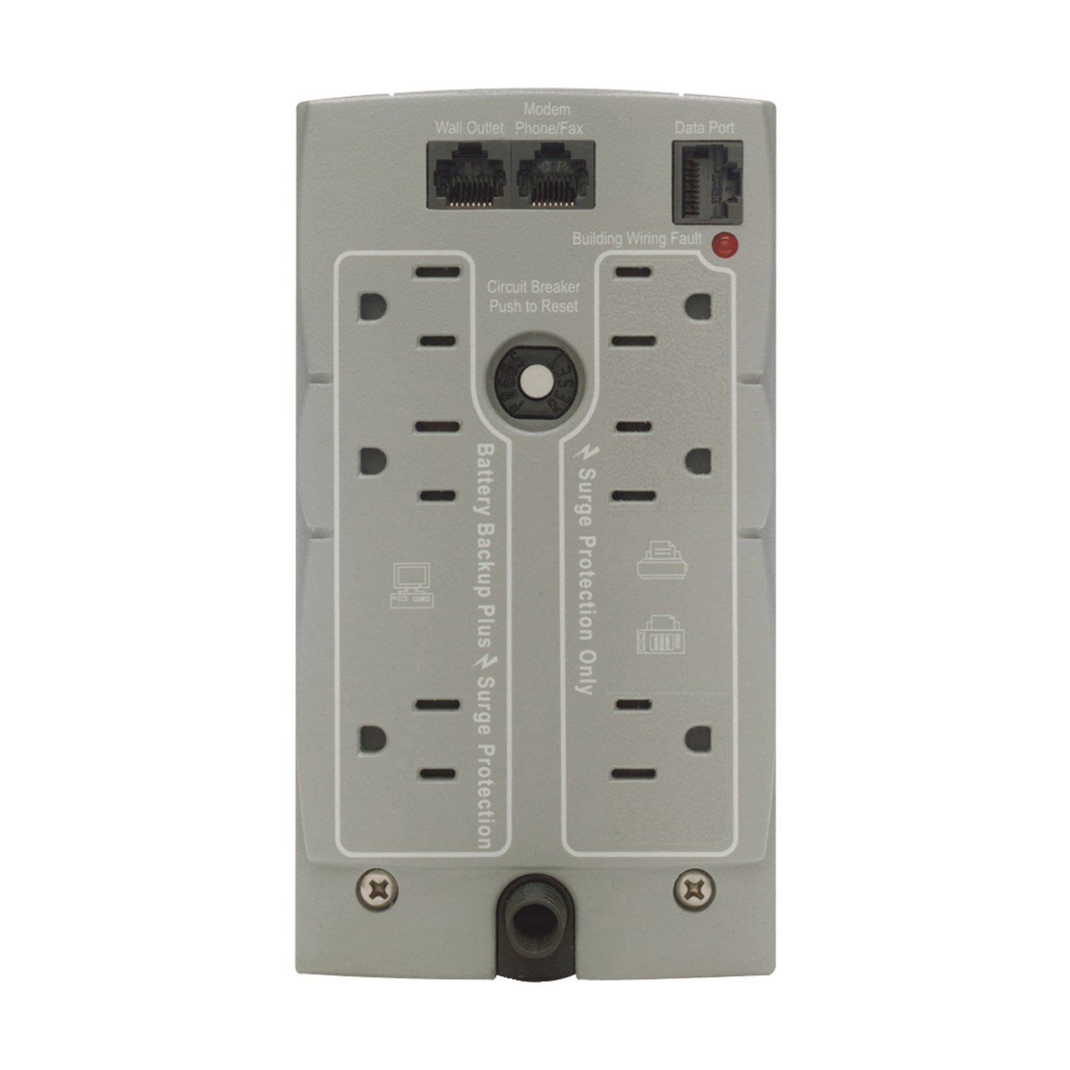 APC 6-AC Outlet and RJ11/Telco 350-VA/210-Watt Back-UPS CS Tower with 1020 Joules Surge Protection, Voltage Correction, and 6-Ft. Cord, BK350