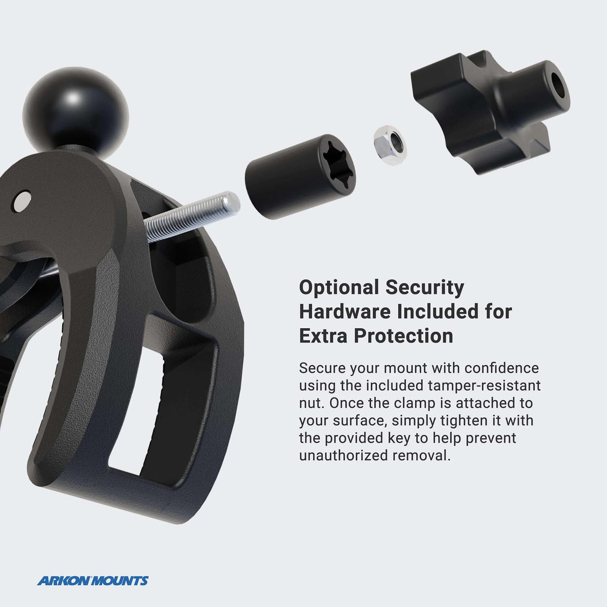Arkon Mounts Slim-Grip Tablet Holder with Clamp Mount and Security Knob Shaft