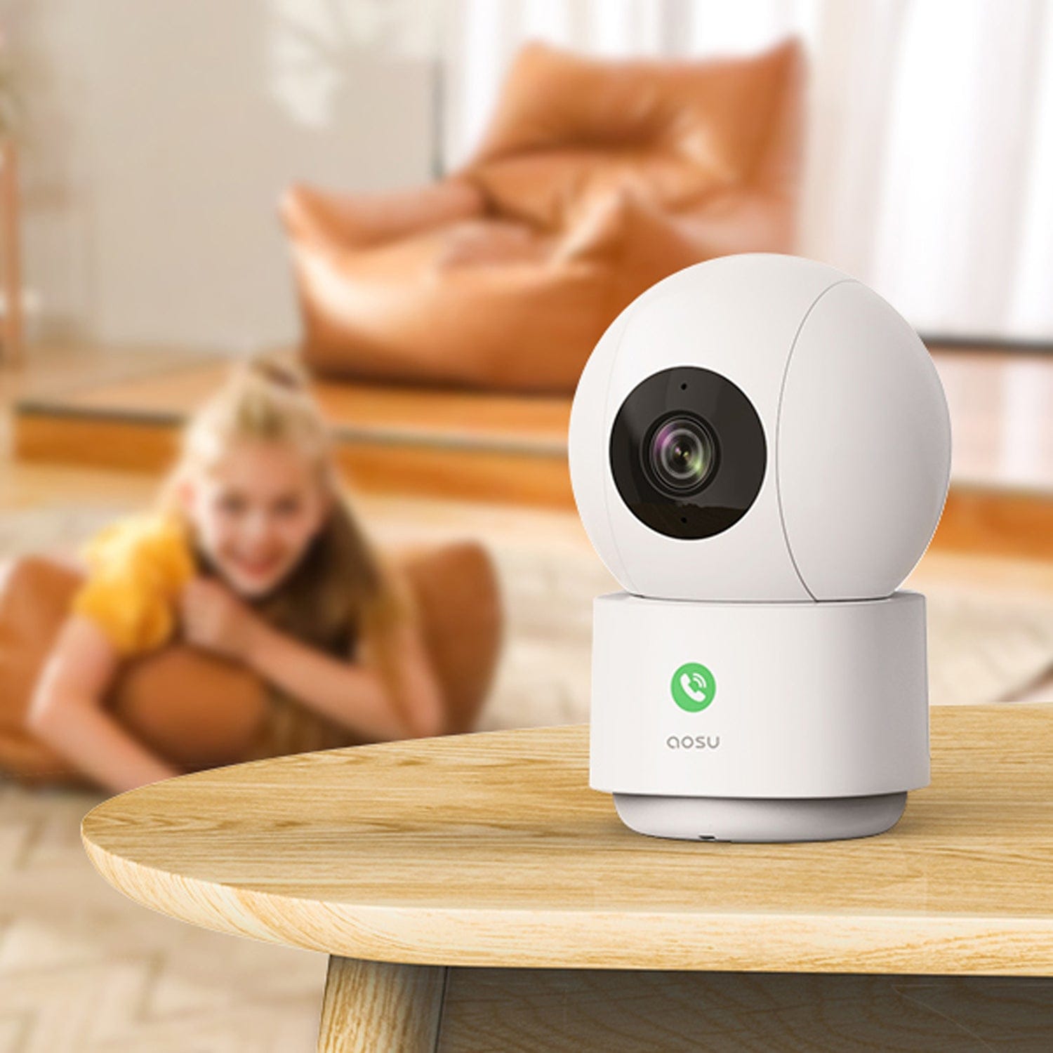 AOSU 2K QHD Wi-Fi Indoor Smart Security Camera and Monitor with 360° PTZ and Smart Motion Tracking