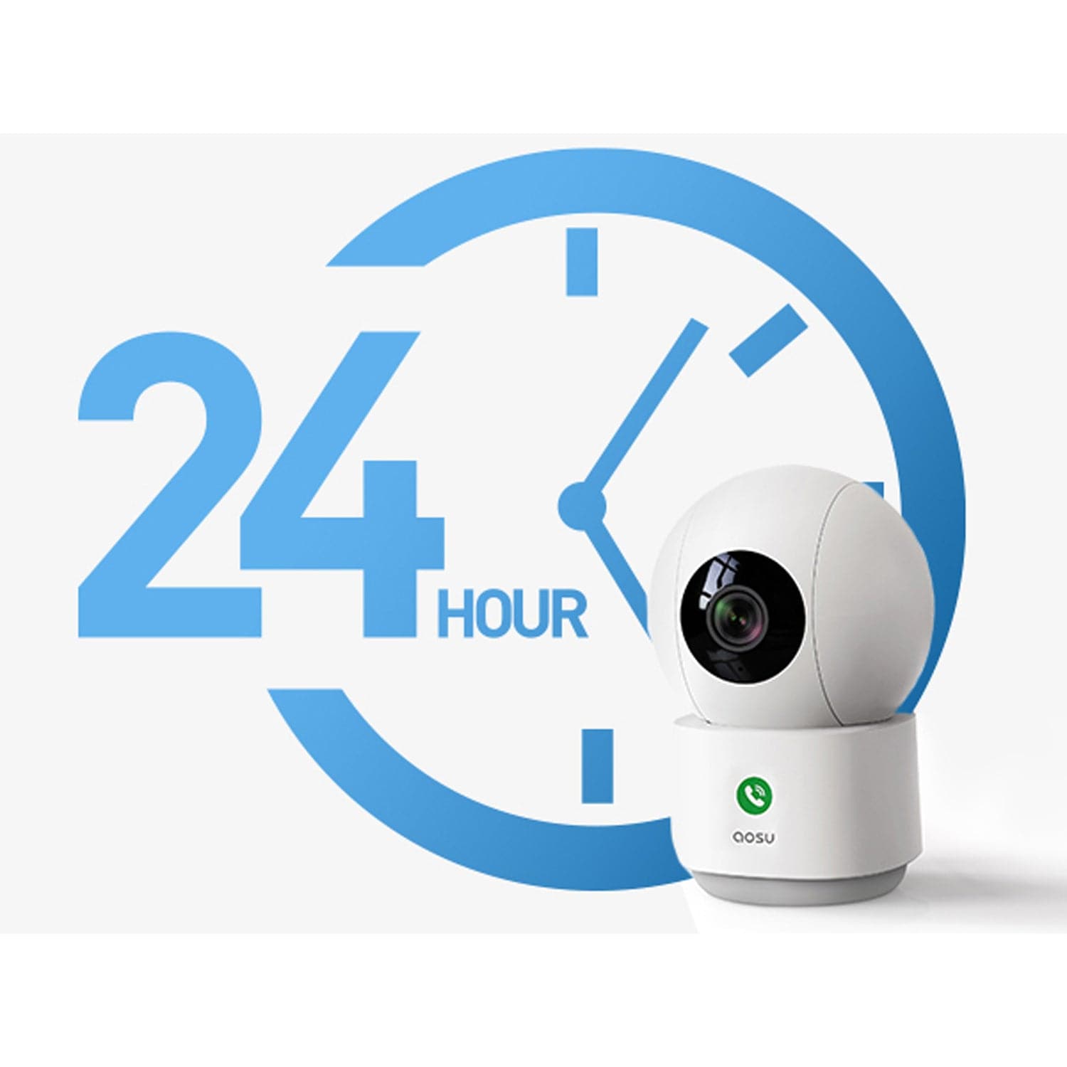 AOSU 2K QHD Wi-Fi Indoor Smart Security Camera and Monitor with 360° PTZ and Smart Motion Tracking