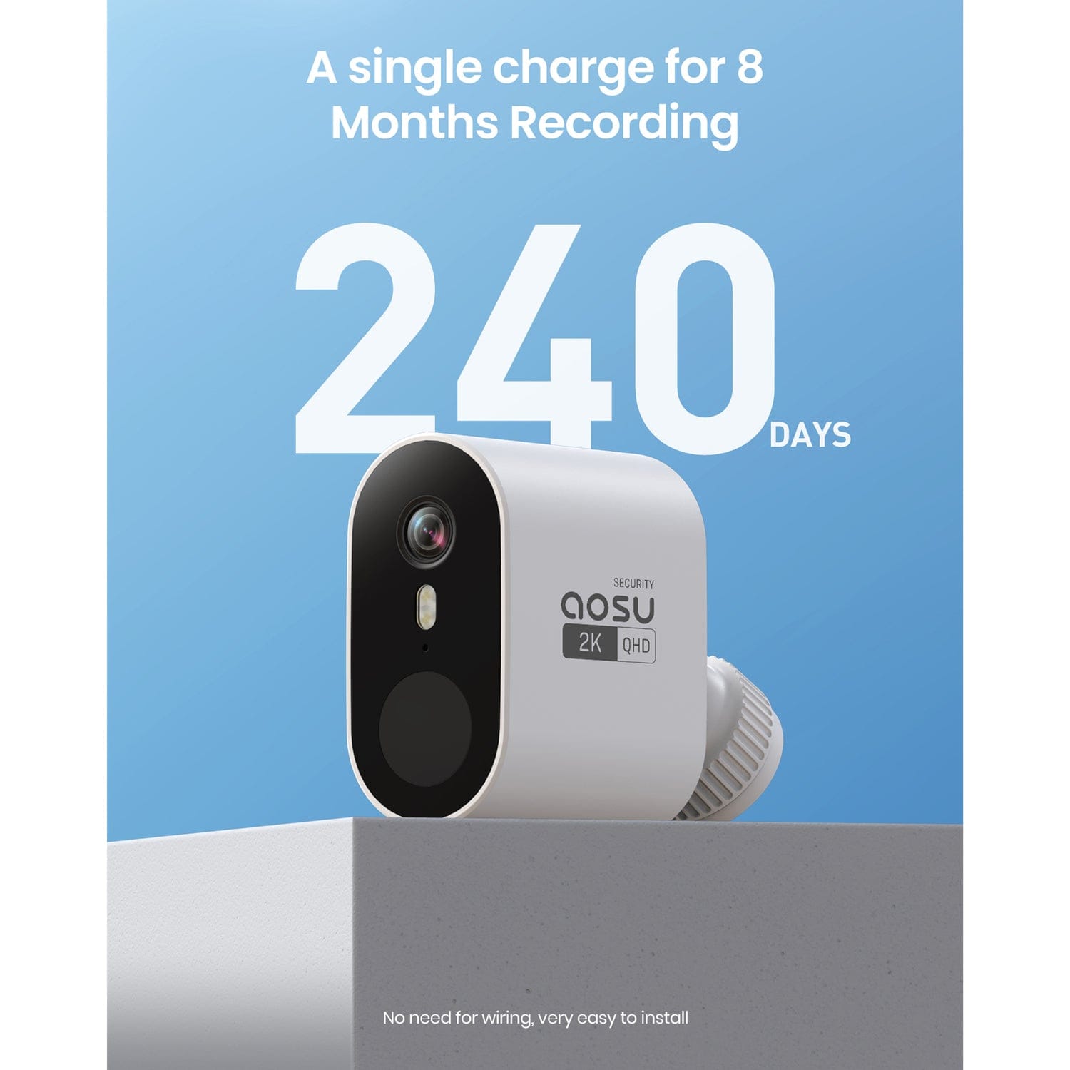 AOSU 2K QHD 3.0-MP Outdoor Dual-Band WirelessCam System 2 Cam Kit with 2 Cameras and 4-Channel Home Station Recorder, C6P2AH11