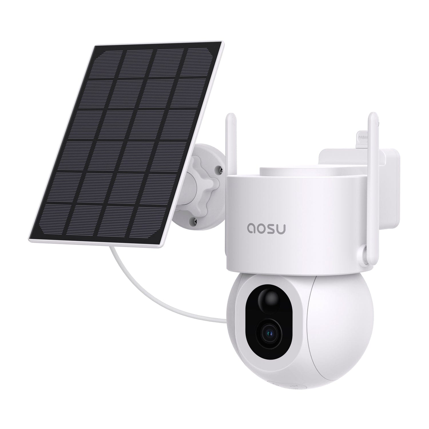 AOSU 3K 5.0-MP Wi-Fi Outdoor AI-Smart Solar Security Camera with Panoramic PTZ, Auto-Tracking, Enhanced Detection, and 2-Way Talk, C9S2CH11