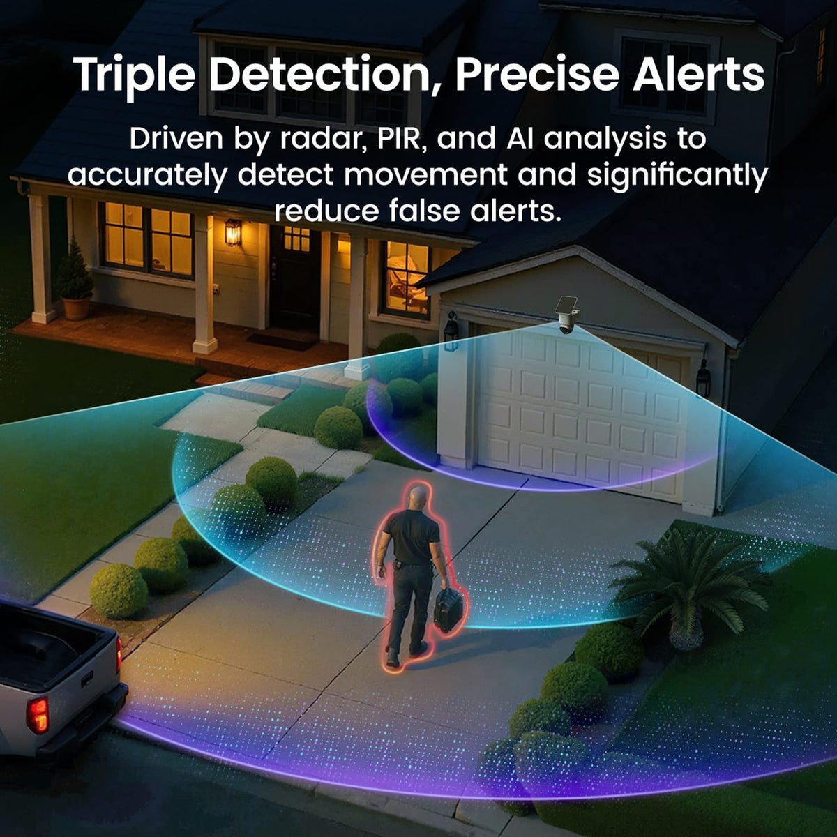 AOSU TrueColor 4K 8.3-MP SolarCam T2 Ultra Camera System with Solar Panels, AOSUCortex Hub, 355° PTZ with Auto Patrol, AI, 2-Way Talk, 4 Cameras