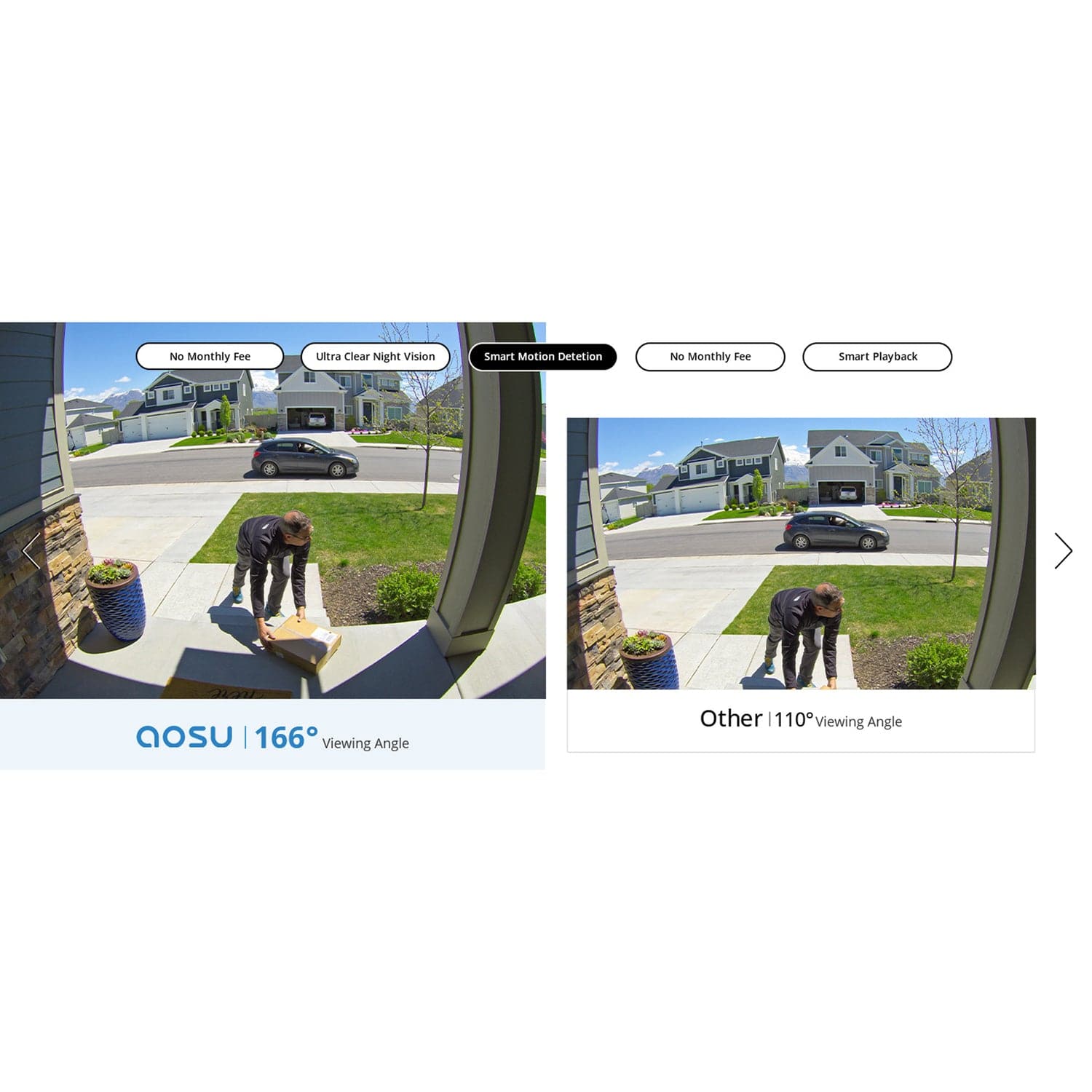 AOSU 2K 3.0-MP QHD Wi-Fi AI-Smart Wide-Angle Video Doorbell with Home Station Chime, V8P1AX11