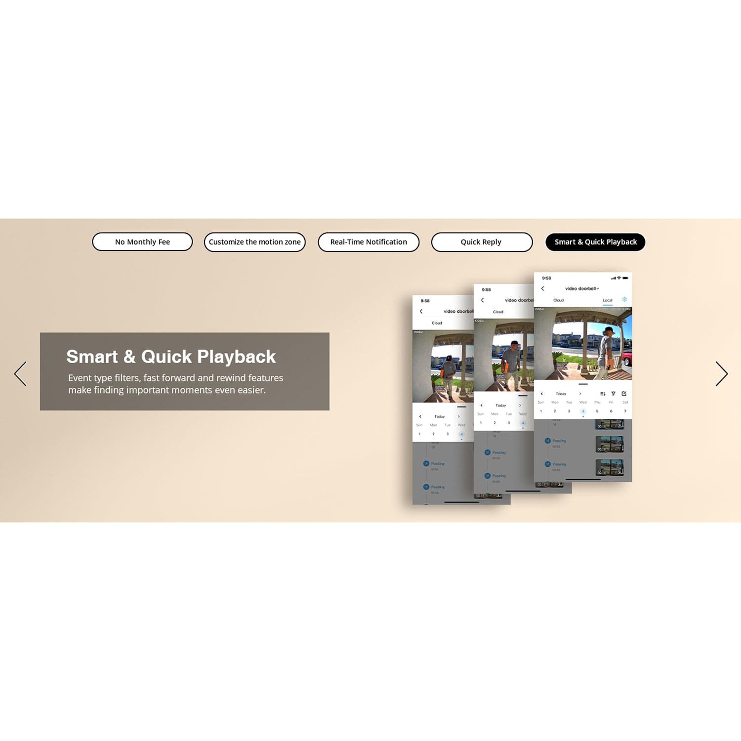 AOSU 2K 3.0-MP QHD Wi-Fi AI-Smart Wide-Angle Video Doorbell with Home Station Chime, V8P1AX11