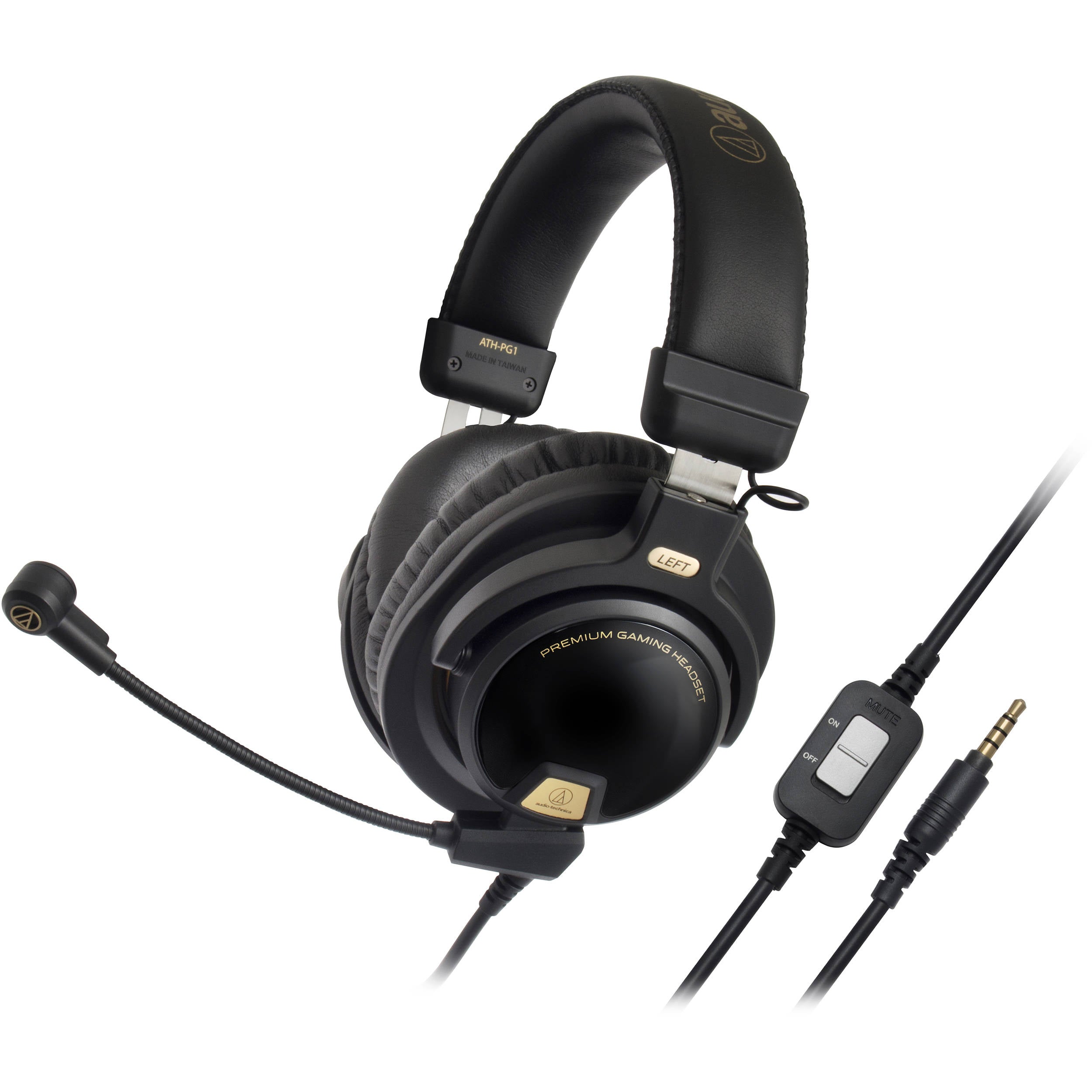 Audio-Technica ATH-PG1 Closed-Back Premium Gaming Headset with 6" Boom Microphone, Black