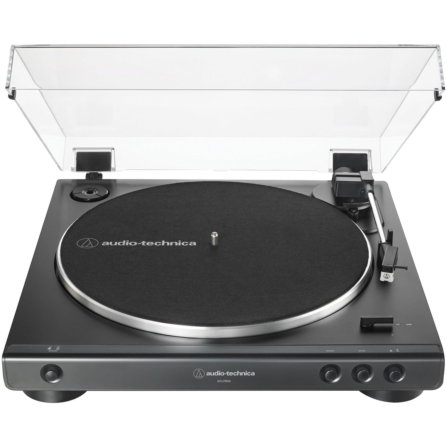 Audio-Technica 2-Speed Belt-Drive Fully Automatic Turntable with 45 RPM Adapter, Switchable Phono Preamp, and RCA Out, AT-LP60X, Black