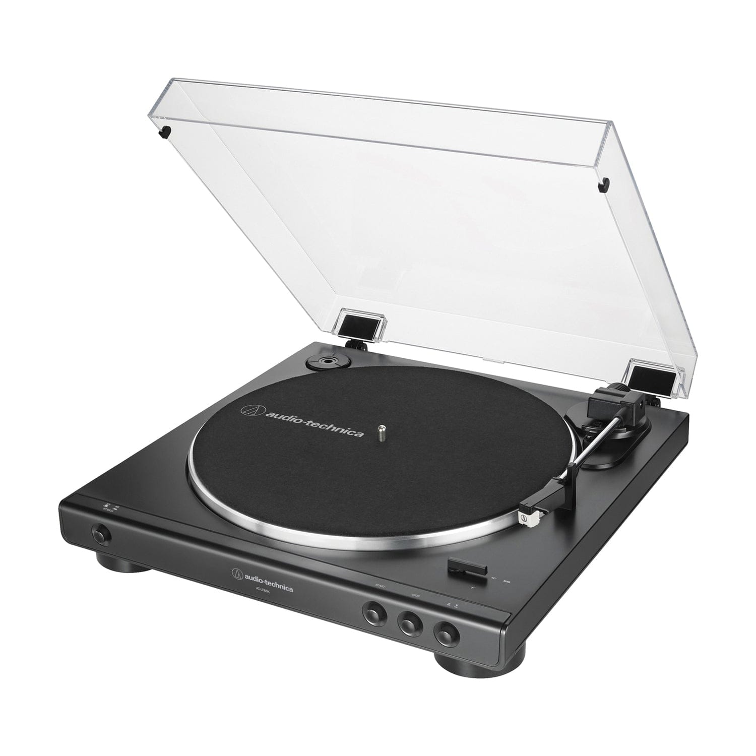 Audio-Technica 2-Speed Belt-Drive Fully Automatic Turntable with 45 RPM Adapter, Switchable Phono Preamp, and RCA Out, AT-LP60X, Black