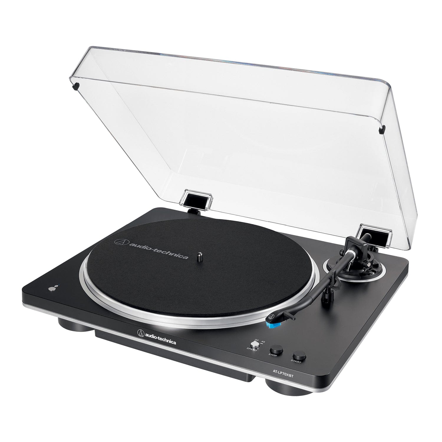 Audio-Technica 2-Speed Belt-Drive Fully Automatic Turntable with Bluetooth, aptX, 45 RPM Adapter, Switchable Preamp, and RCA Out, Black/Silver