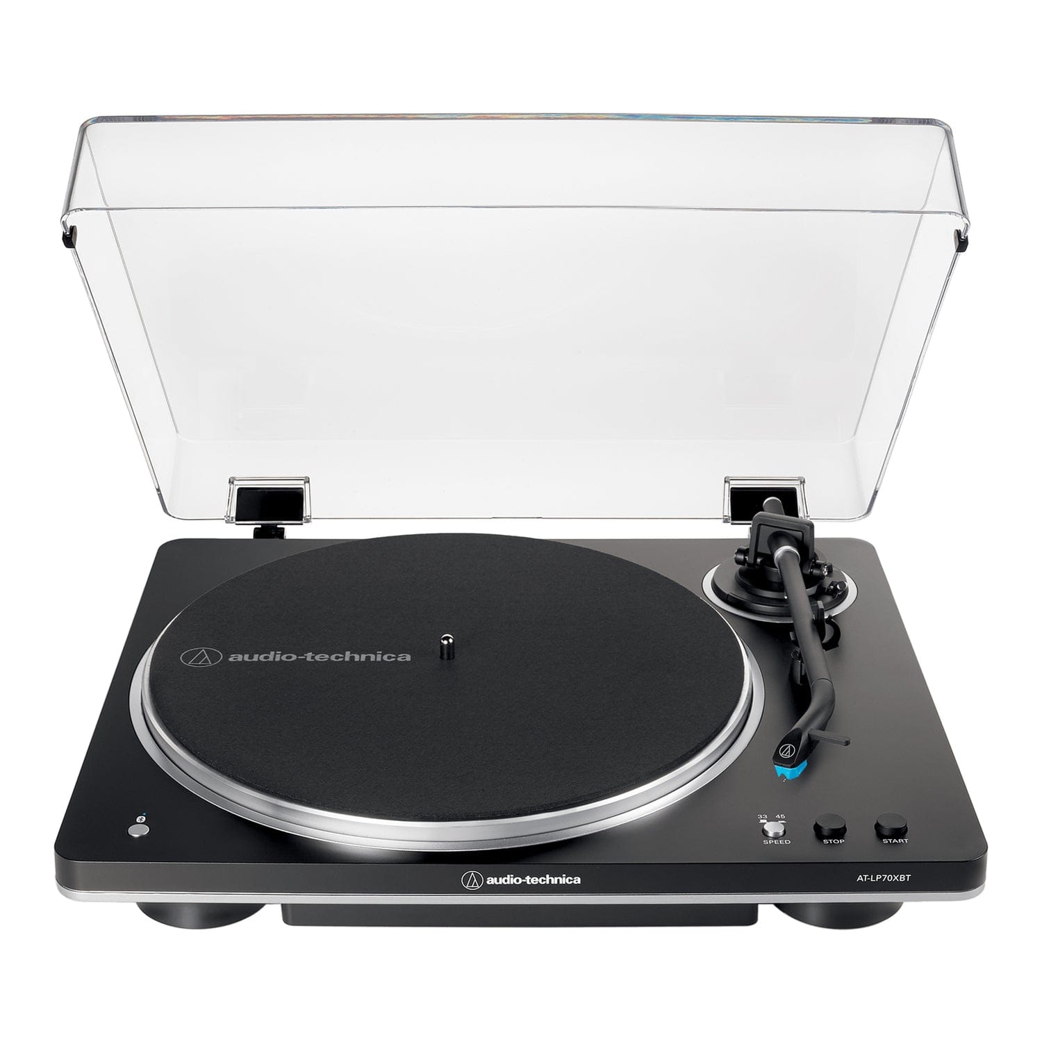 Audio-Technica 2-Speed Belt-Drive Fully Automatic Turntable with Bluetooth, aptX, 45 RPM Adapter, Switchable Preamp, and RCA Out, Black/Silver
