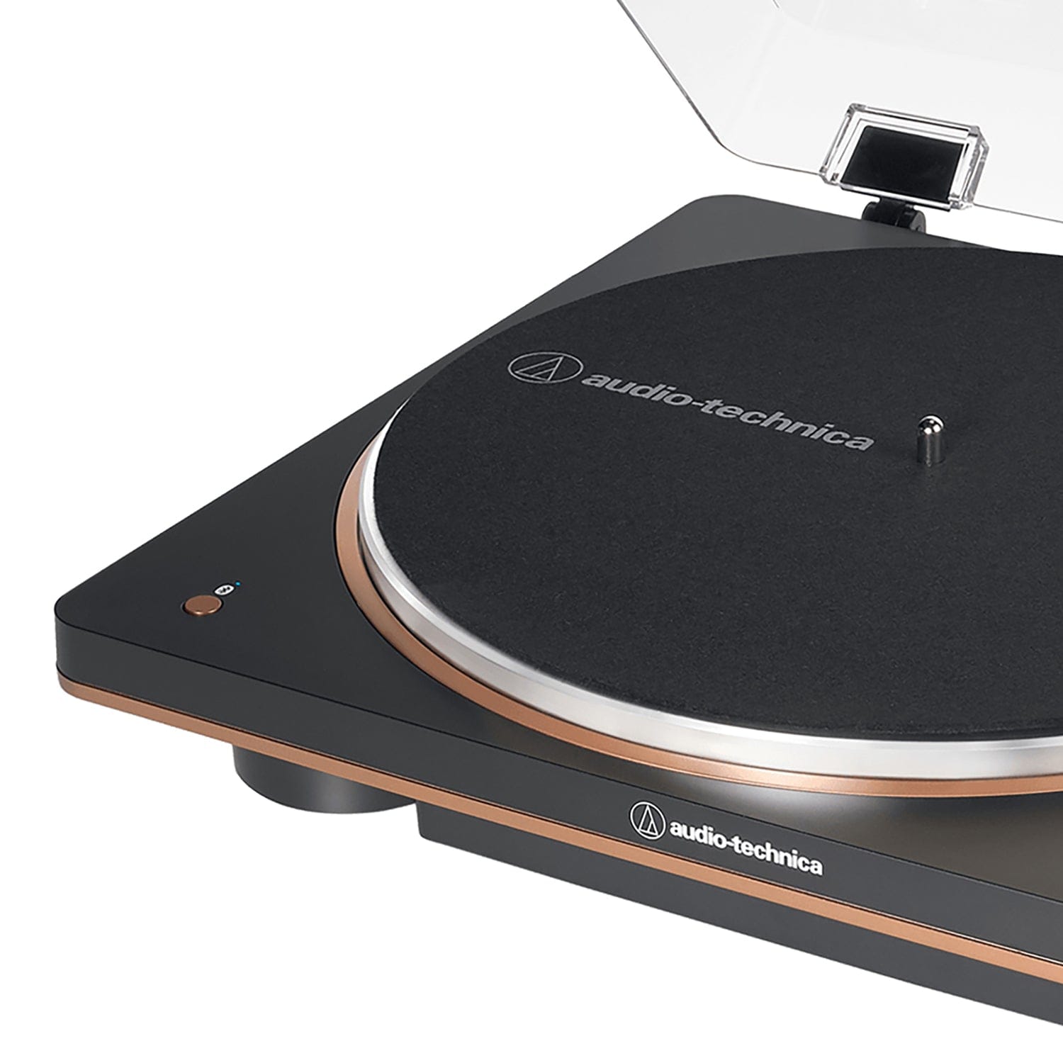 Audio-Technica 2-Speed Belt-Drive Fully Automatic Turntable with Bluetooth, aptX, 45 RPM Adapter, Switchable Preamp, and RCA Out, Black/Bronze