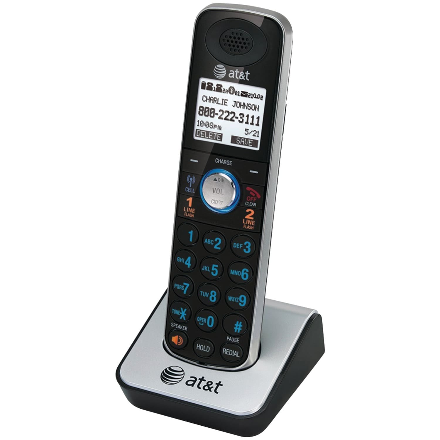 AT&T Cordless Phone Accessory Handset for AT&T TL86109, Distinctive Ringer Tones for Home and Cellular Lines