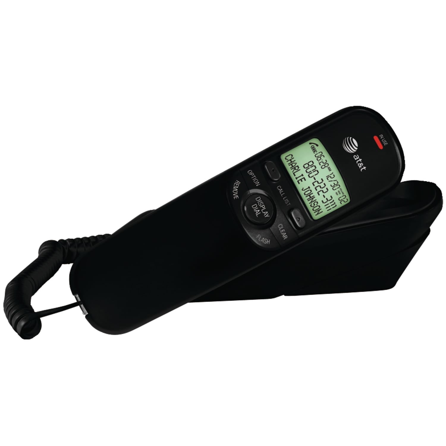 AT&T Corded Trimline Phone with Caller ID, Black