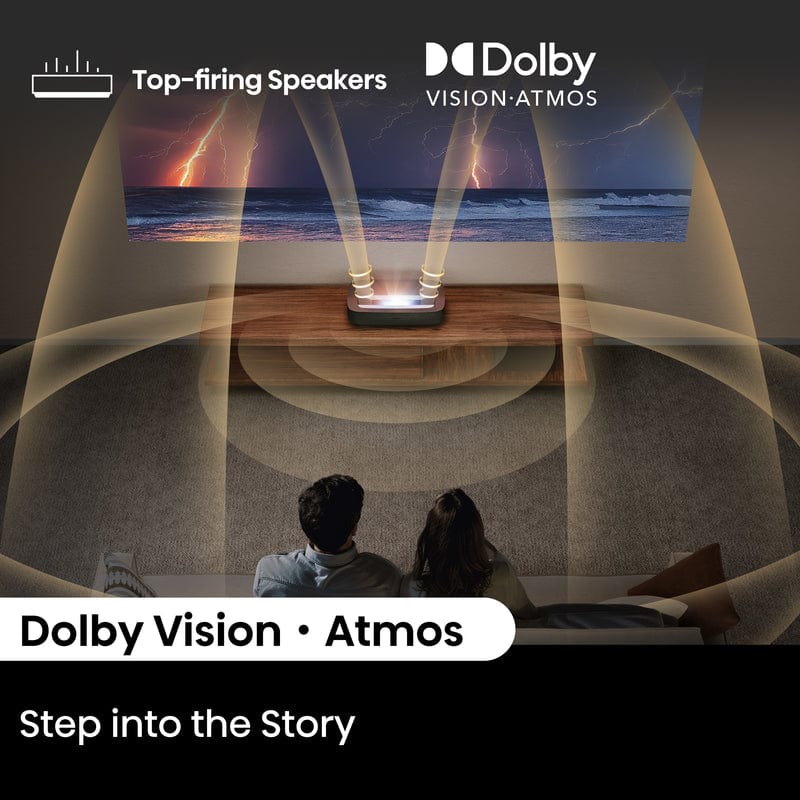 Hisense Short Throw Cinema Projector, 80" to 150" Diagonal, 4K UHD, 2700 ANSI Lumens - Certified Refurbished