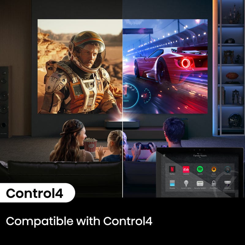 Hisense Short Throw Cinema Projector, 80" to 150" Diagonal, 4K UHD, 2700 ANSI Lumens - Certified Refurbished