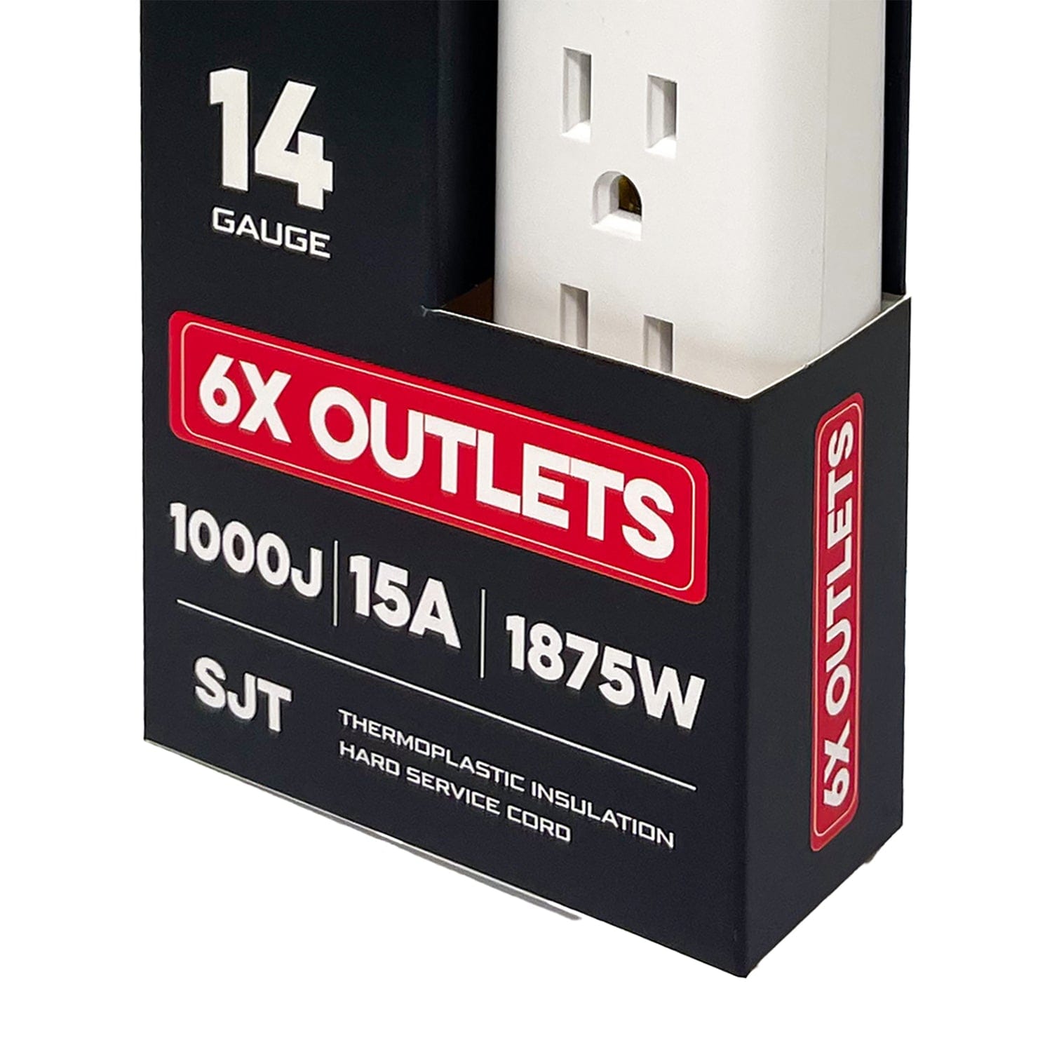 Rayovac 6-AC Outlet 1000-Joules Surge Protector Power Strip, 1.5-Ft. Cord with Flat Plug, HM-PS-170