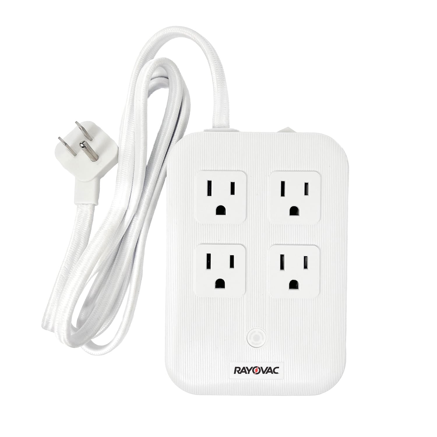Rayovac 4-AC Outlet and 4-USB Port 540-Joules Surge Protector Power Strip, 5-Ft. Braided Cord with Flat Plug, SS-P319