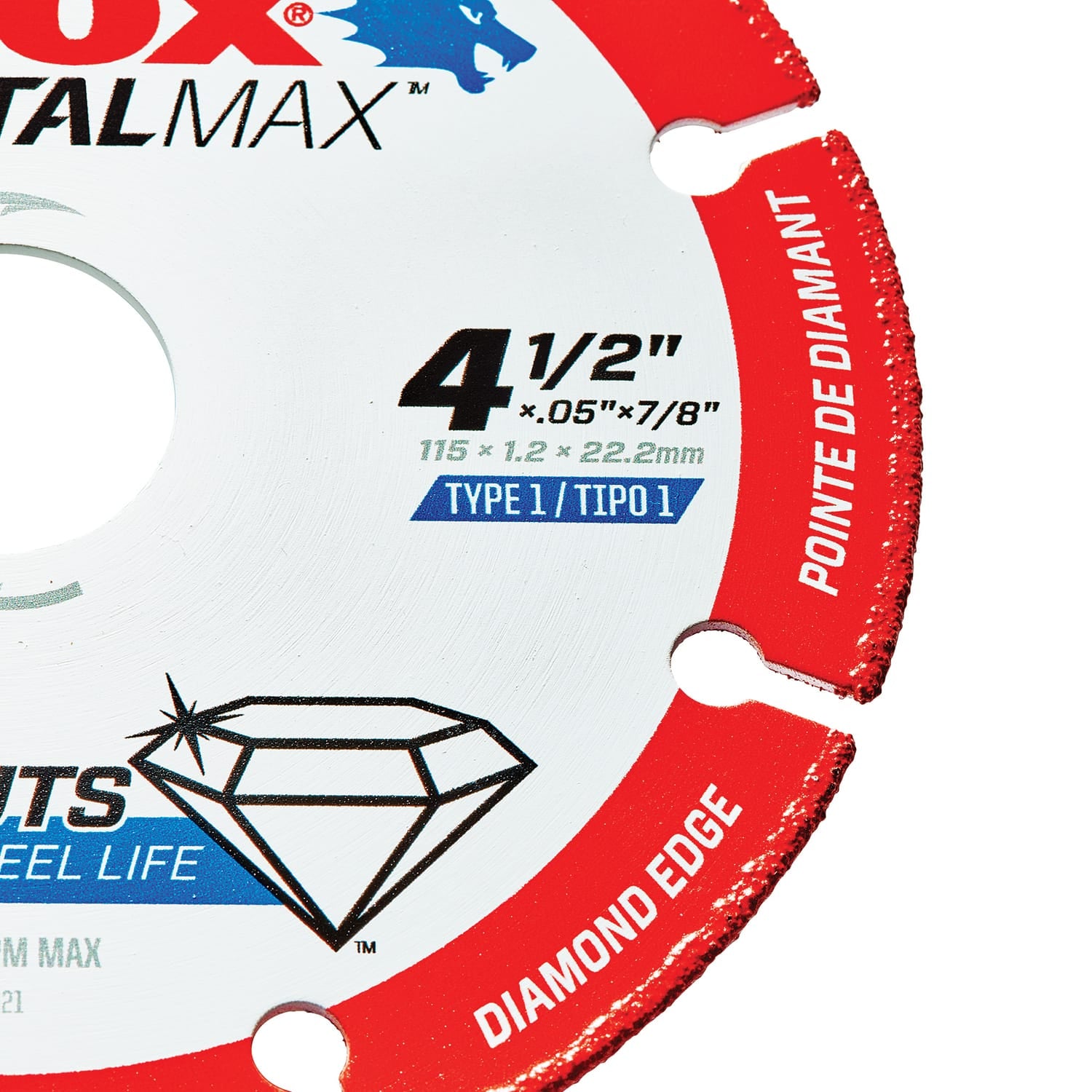 Lenox MetalMax 4-1/2-In. Diamond-Edge Cutting Wheel, 1972921