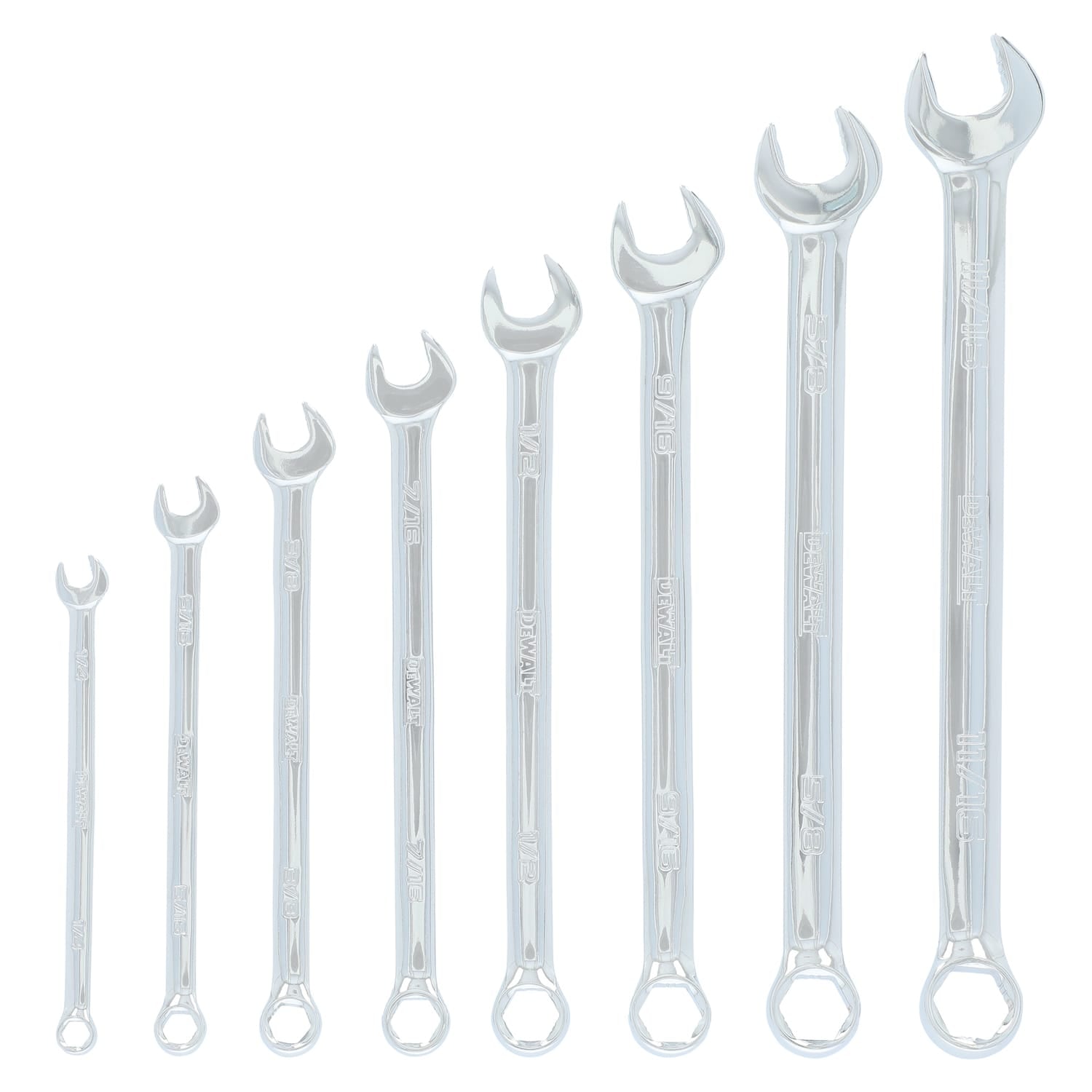 Dewalt TOUGHSERIES 8-Piece SAE Combination Wrench Set Plus Stackable Case with Clear Lid, DWMT45427