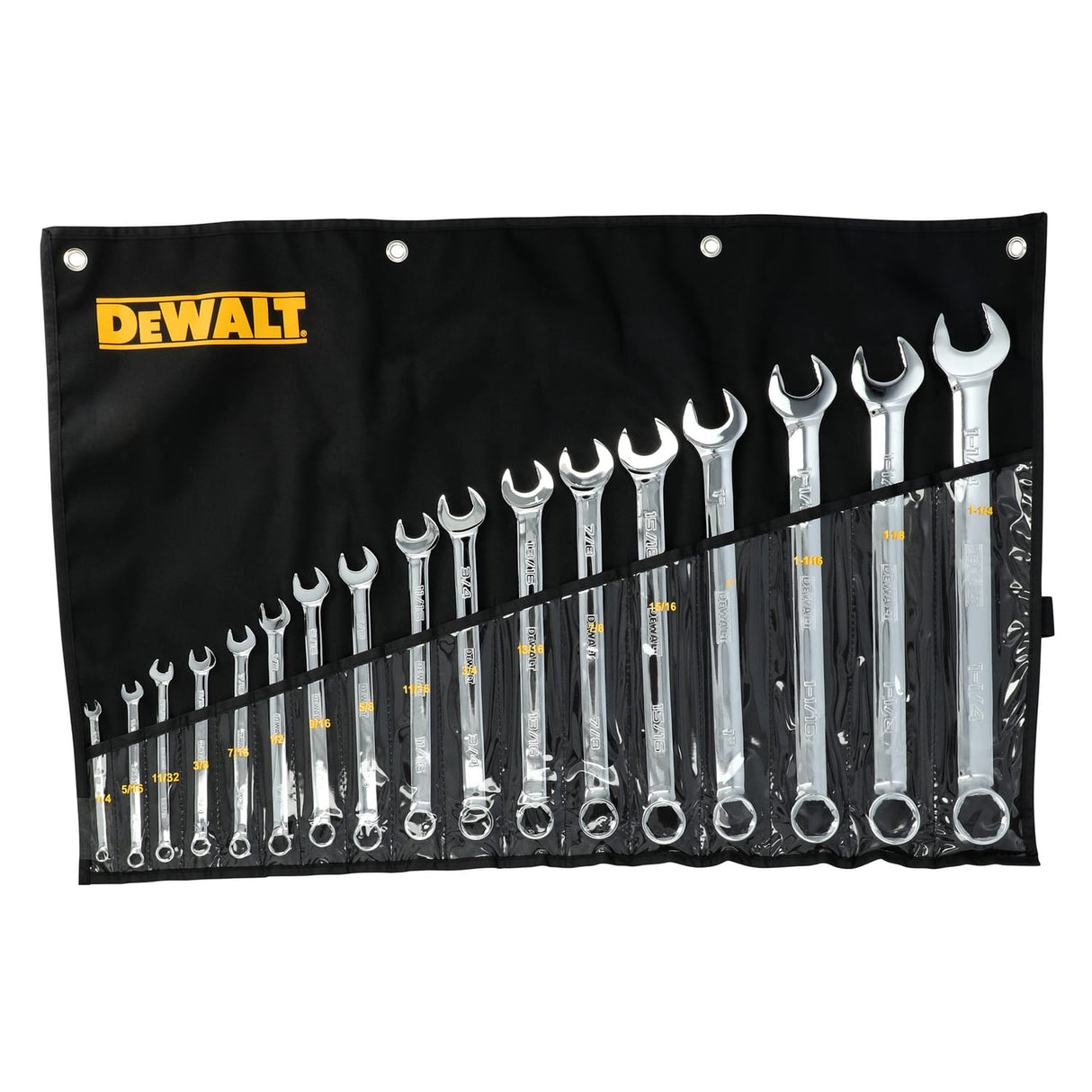 Dewalt TOUGHSERIES 17-Piece SAE Combination Wrench Set plus Roll Pouch, DWMT45428