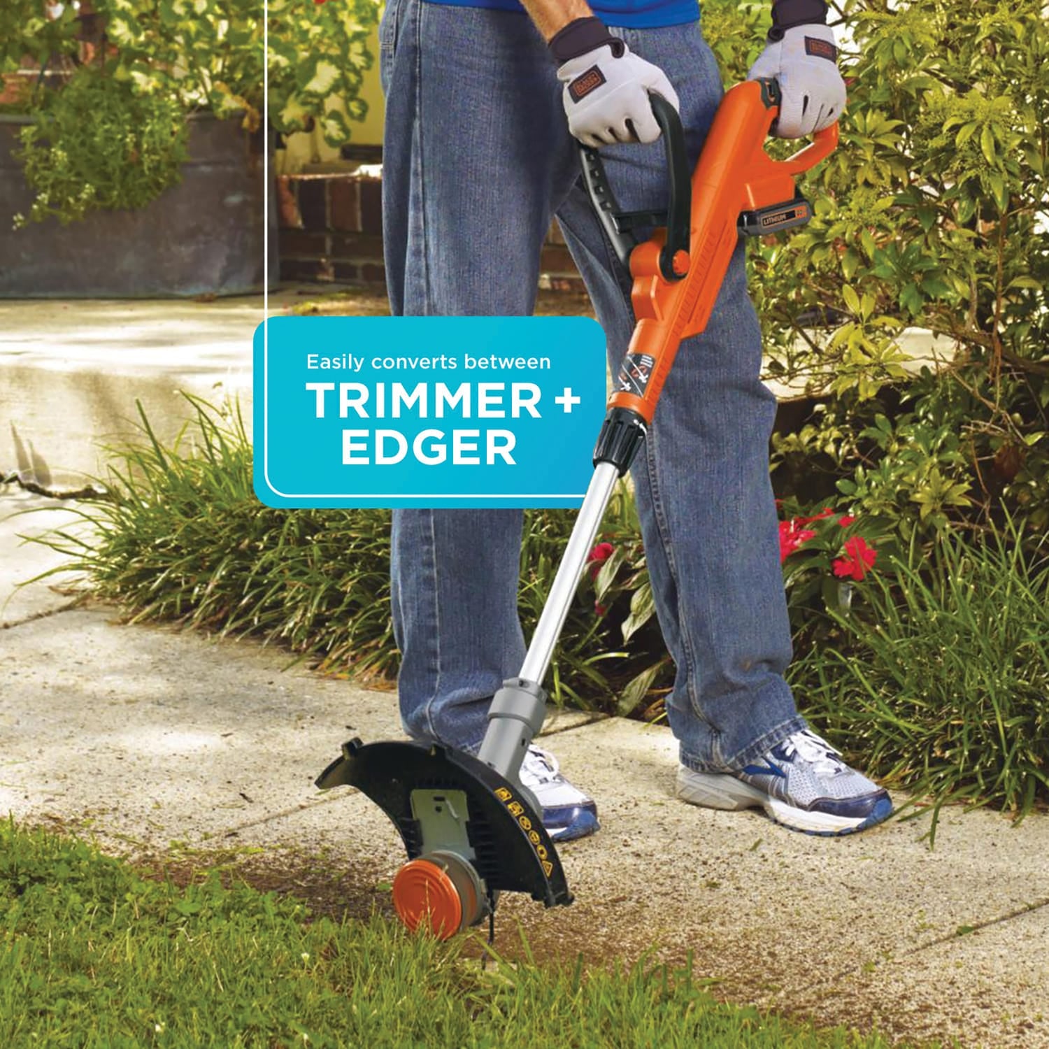 Black+Decker 20-Volt MAX* POWERCONNECT Cordless 2-in-1 String Trimmer and Edger with Battery and Charger, LST300