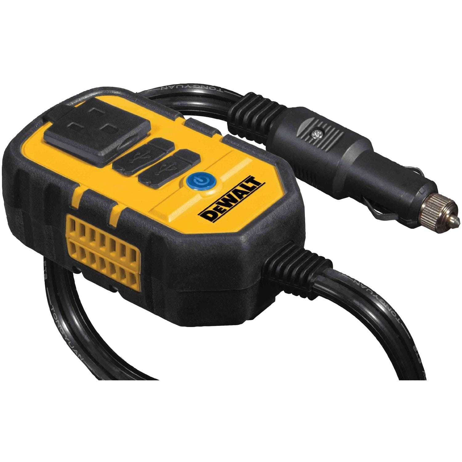 Dewalt 1-AC Outlet and 2-USB Port 140-Continuous-Watt Vehicle Power Inverter with 12-Volt Adapter Cord and Mounting Kit, DXAEPI140