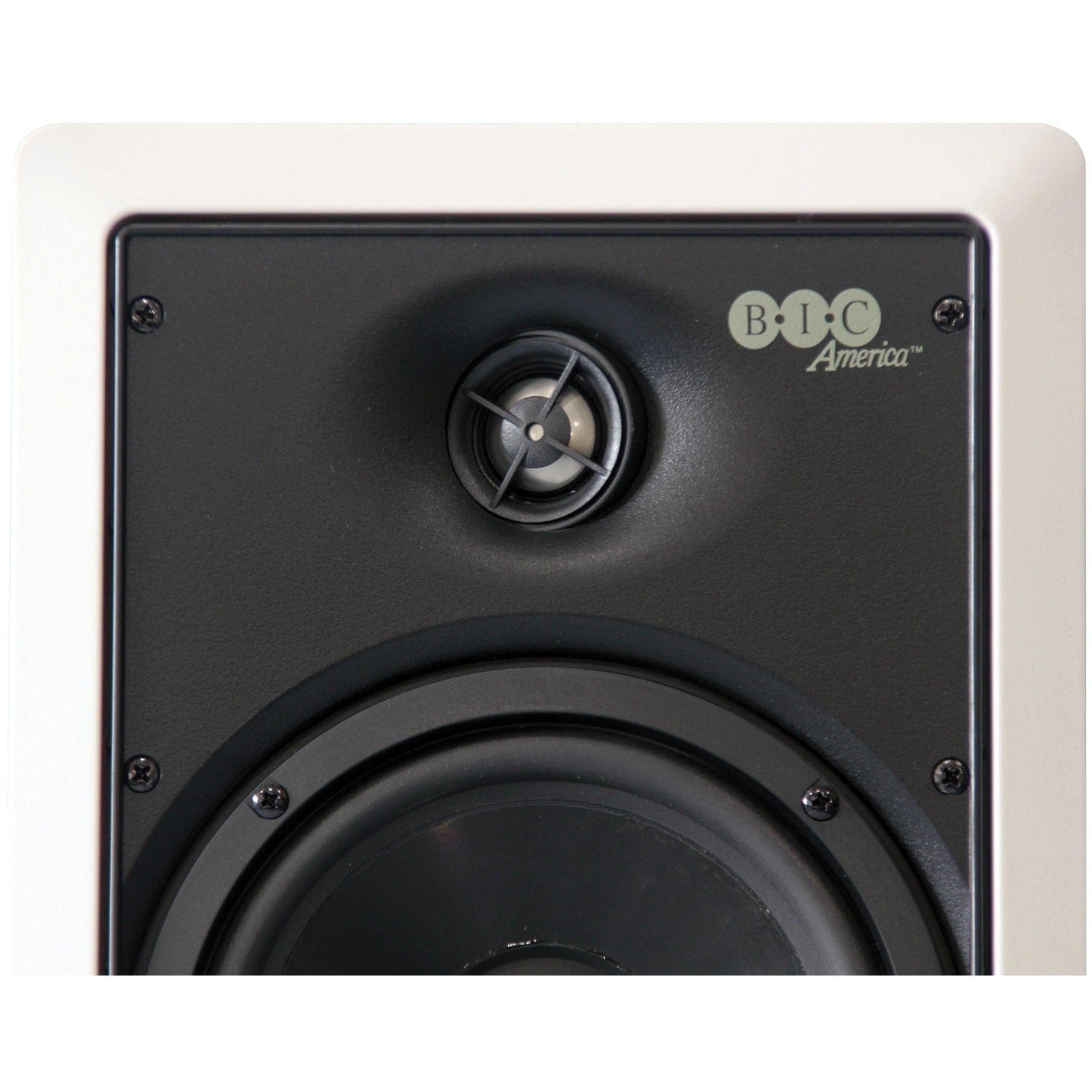 BIC America 6.5-In. 150-Watt Muro M-PRO6W 2-Way Outdoor In-Wall Speaker Pair with Polygraphite Woofer and Pivoting Titanium Tweeter, 8 Ohms