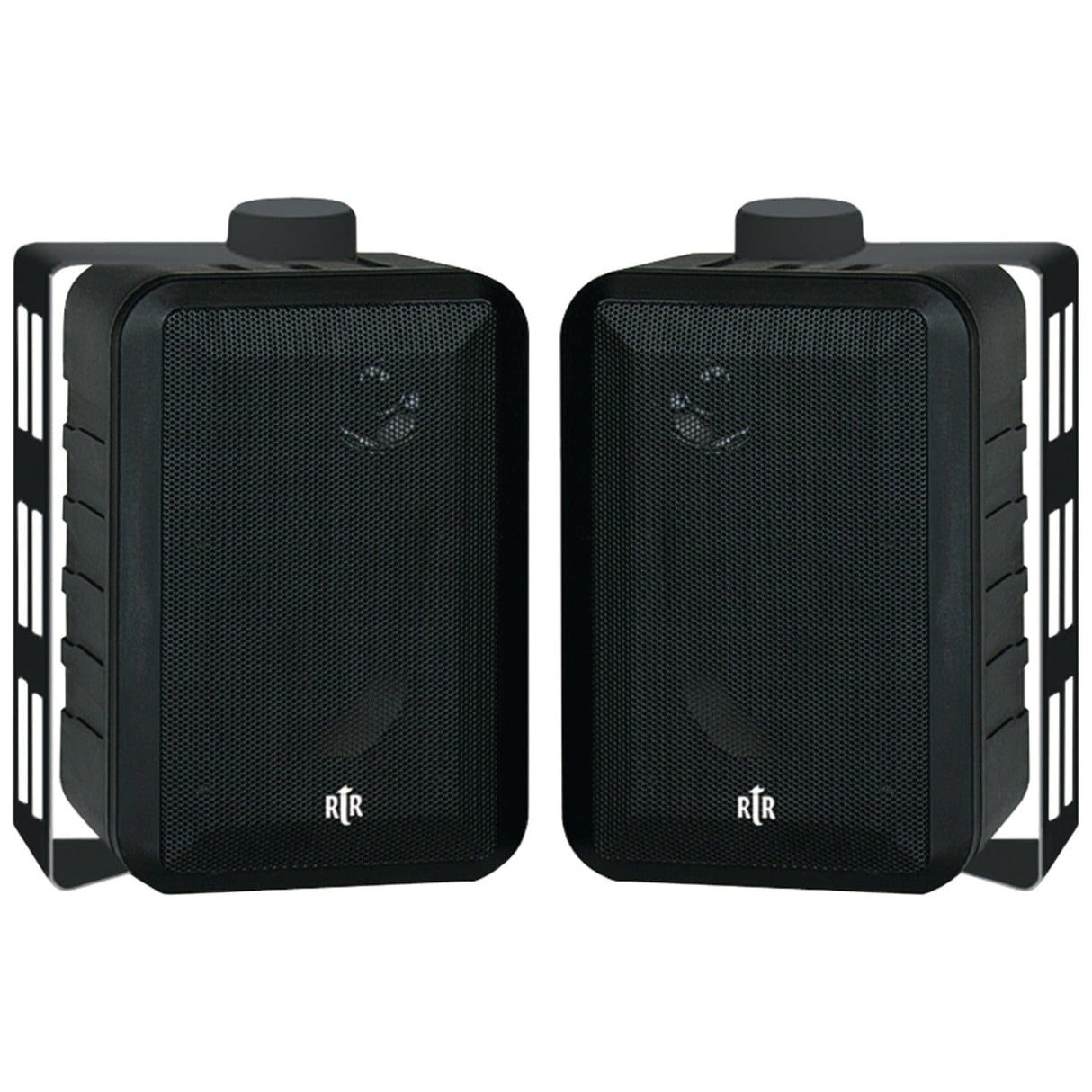 BIC America RtR Series RTRV44-2 4-In. Indoor/Outdoor Weather-Resistant Speakers, 100 Watts, Black