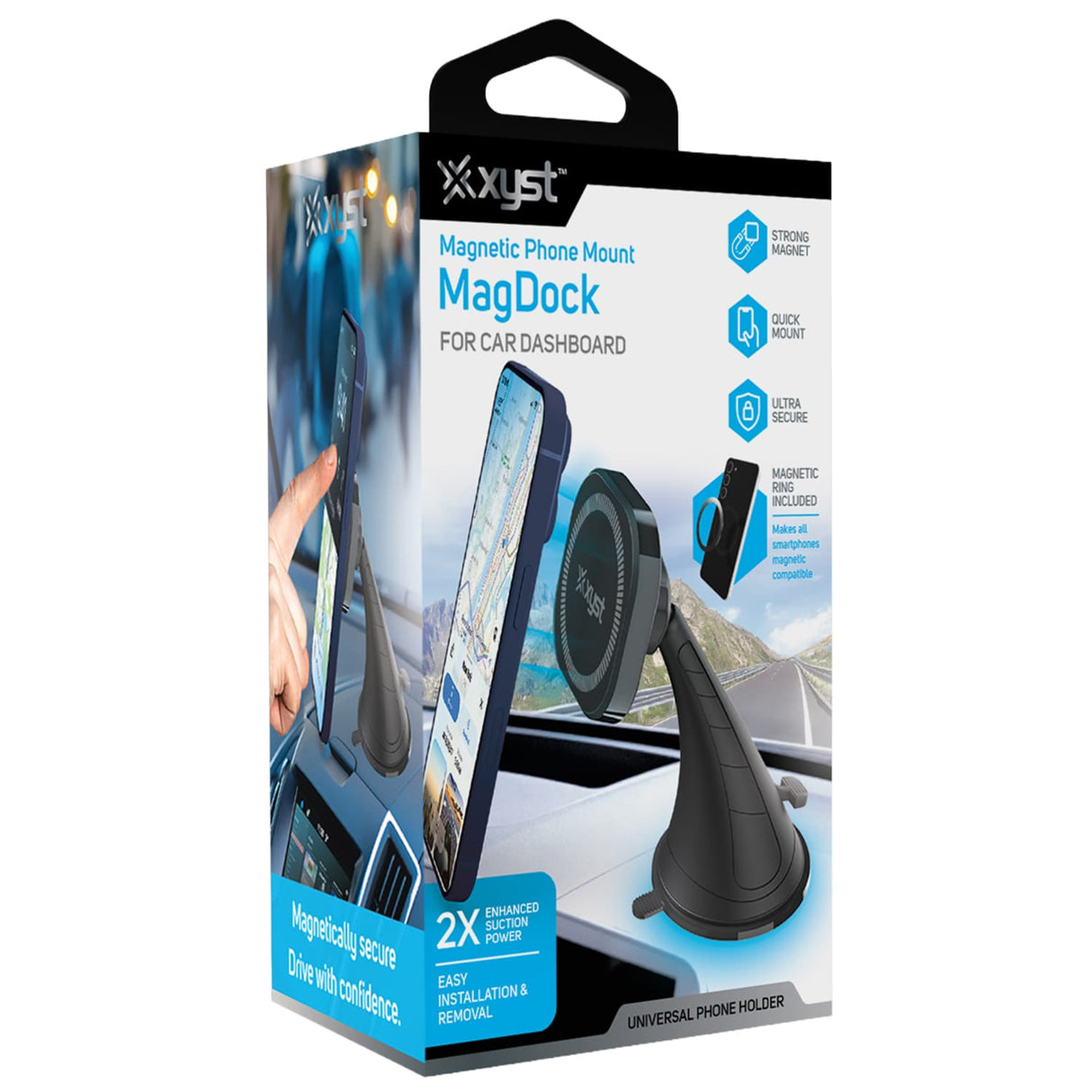 XYST MagDock Universal Magnetic Phone Mount for Car Dashboard