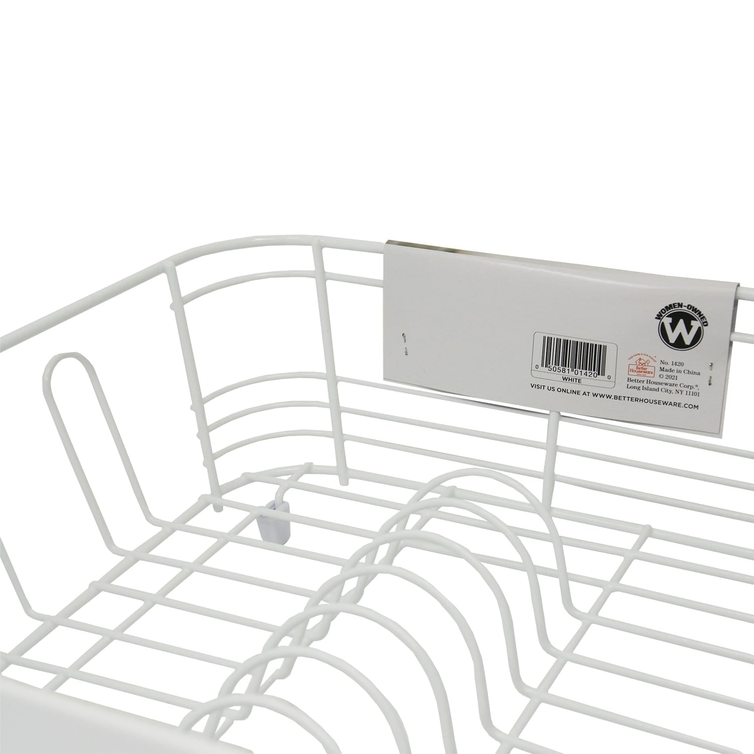 Better Houseware 2-Piece Dish Drainer, White