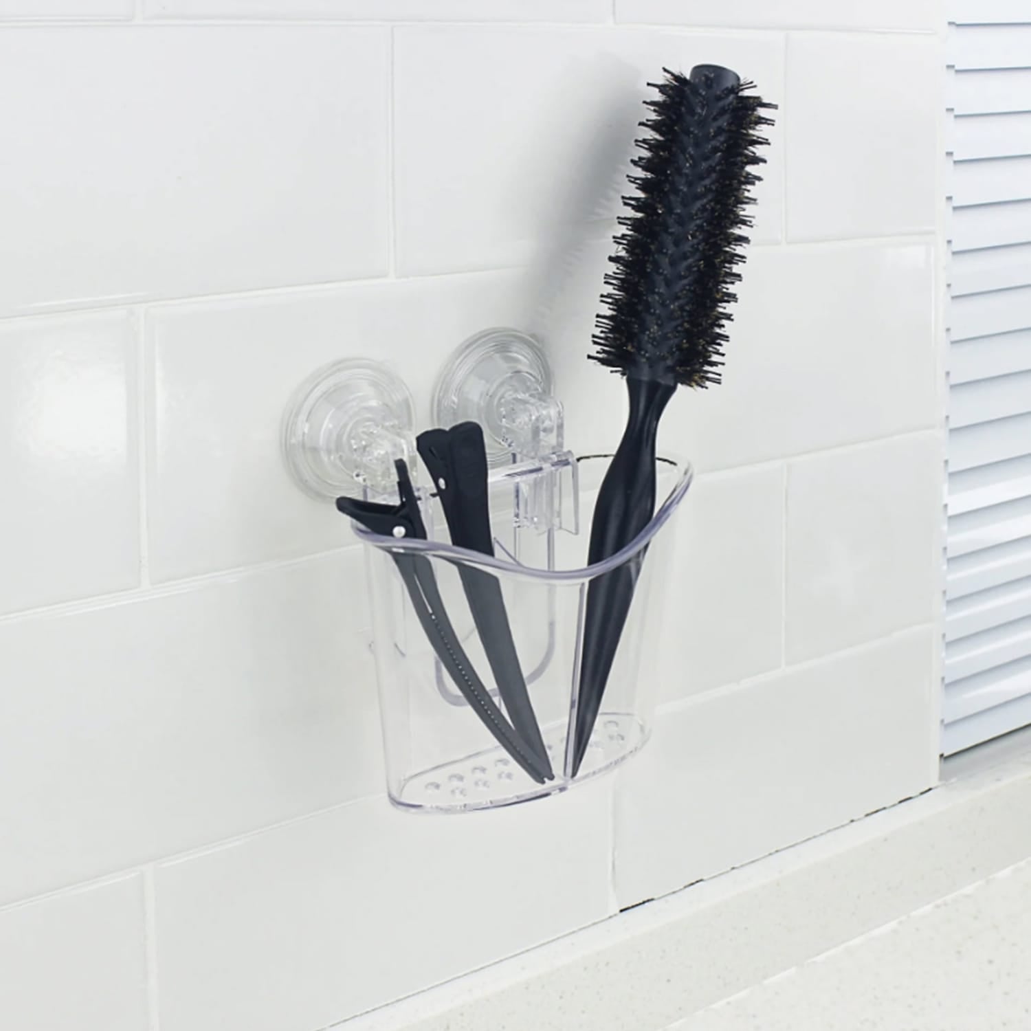Better Houseware Heavy-Duty Suction-Cup Cutlery Holder, Clear