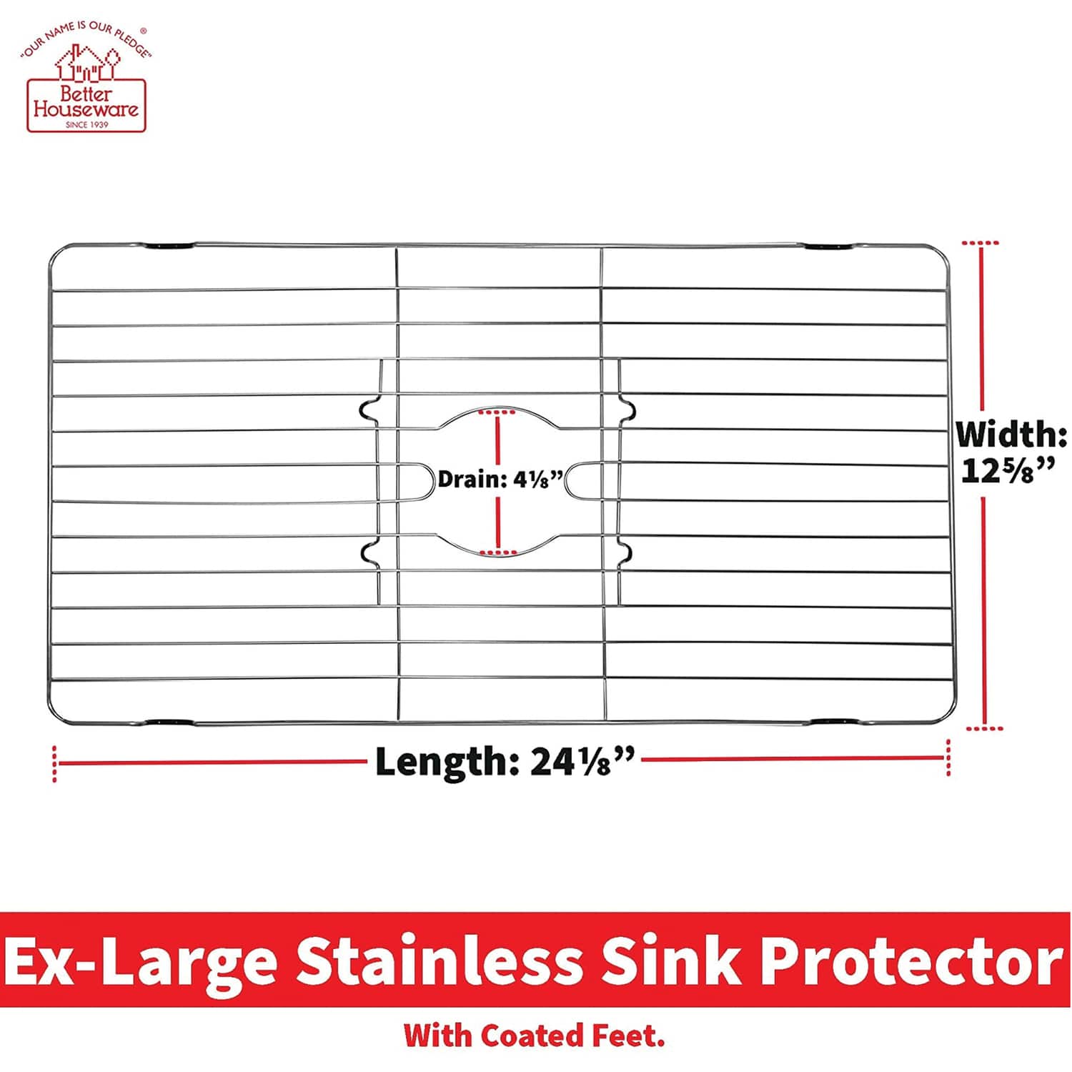 Better Houseware Stainless Steel Sink Protector, Extra Large