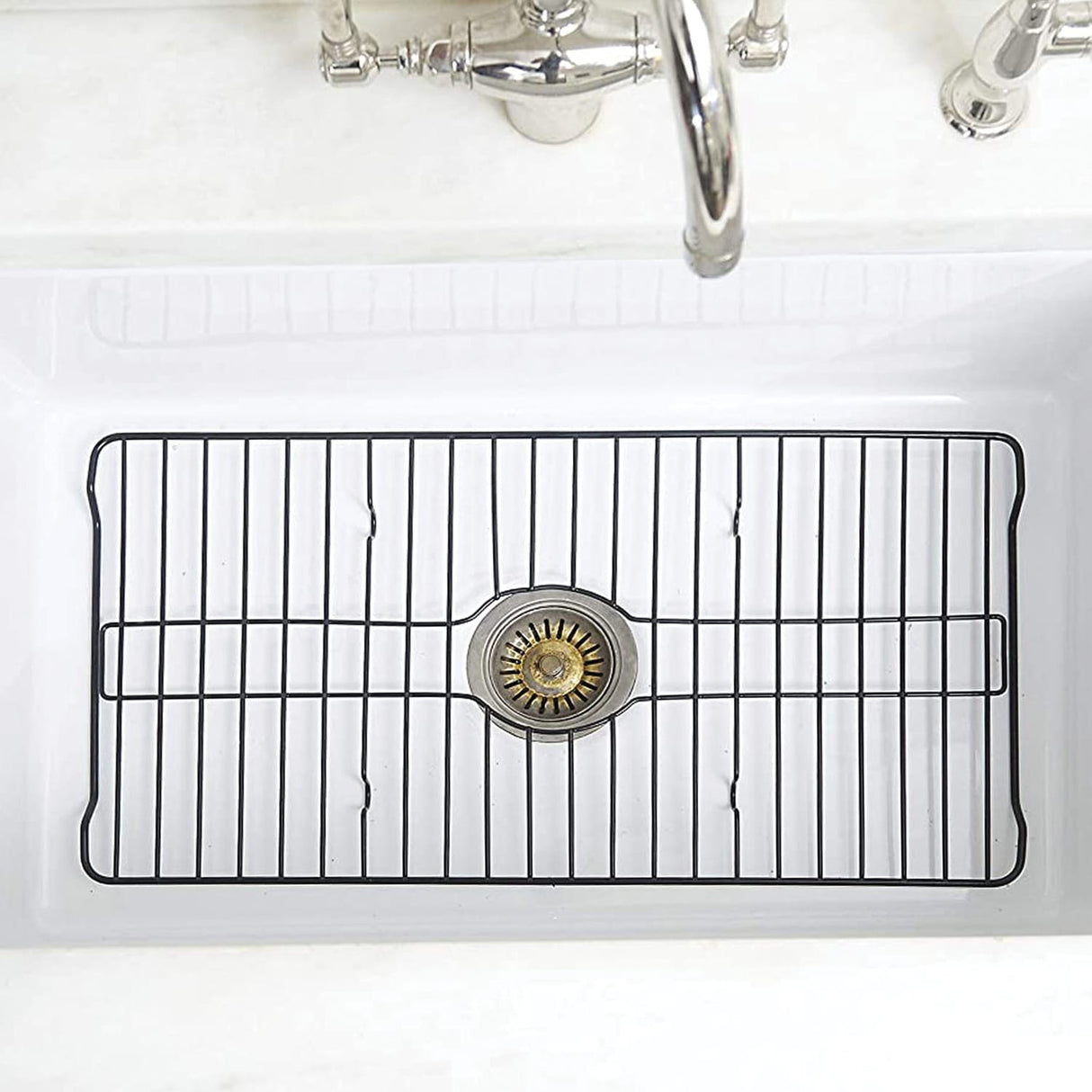 Better Houseware Extra-Large Coated Steel Sink Protector, Black